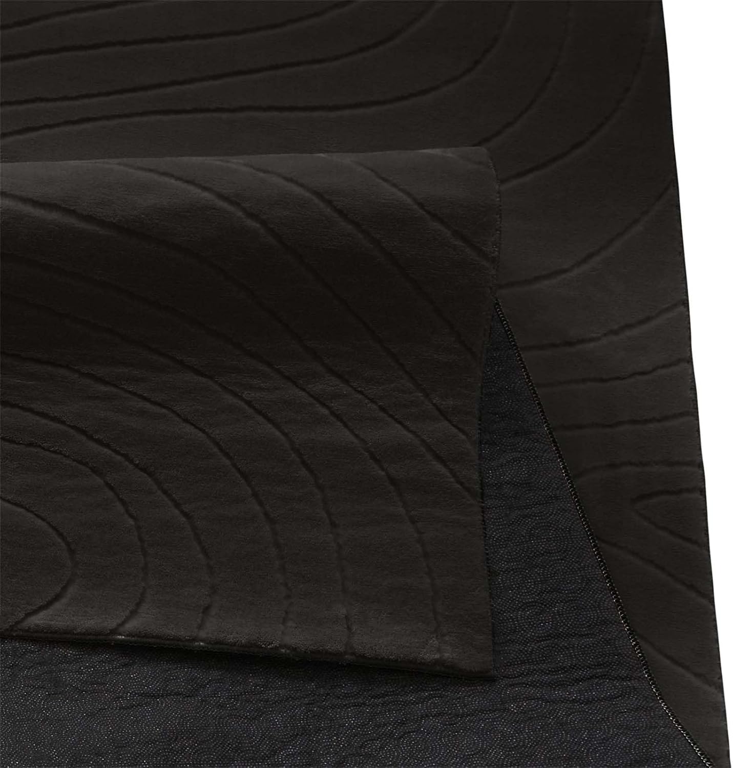 Waschbarer Badvorleger, 80x150 cm, Anthrazit Abstrakte Wellen 80 x 150 cm (Rechteckig)