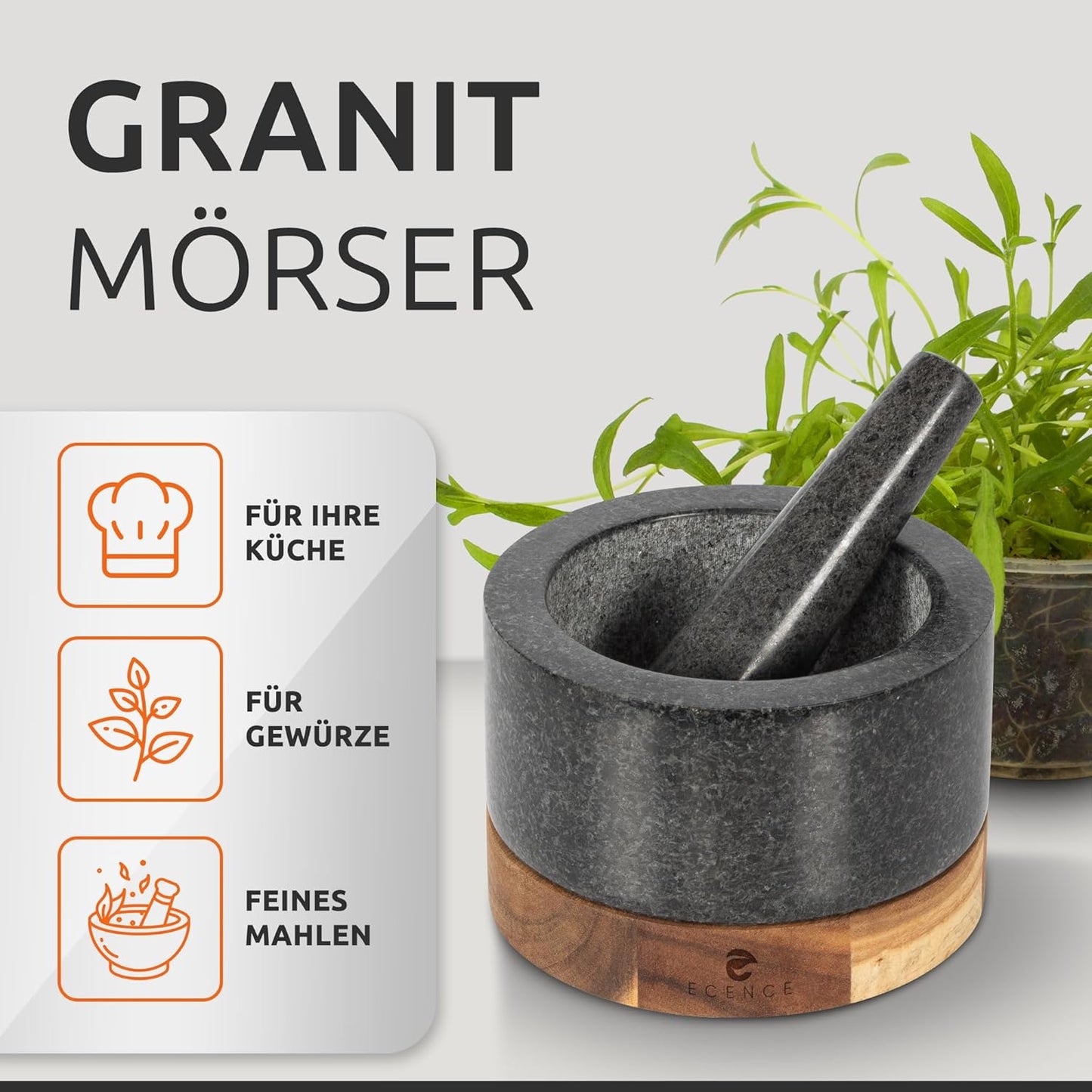 Mörser mit Stössel, Ø15,5cm