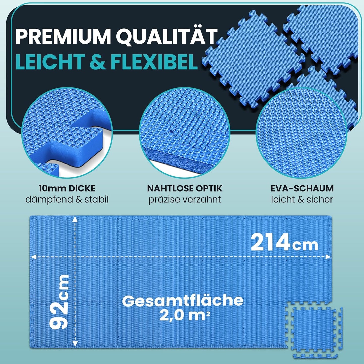 21-teiliges Bodenschutzmatten-Set, Blau