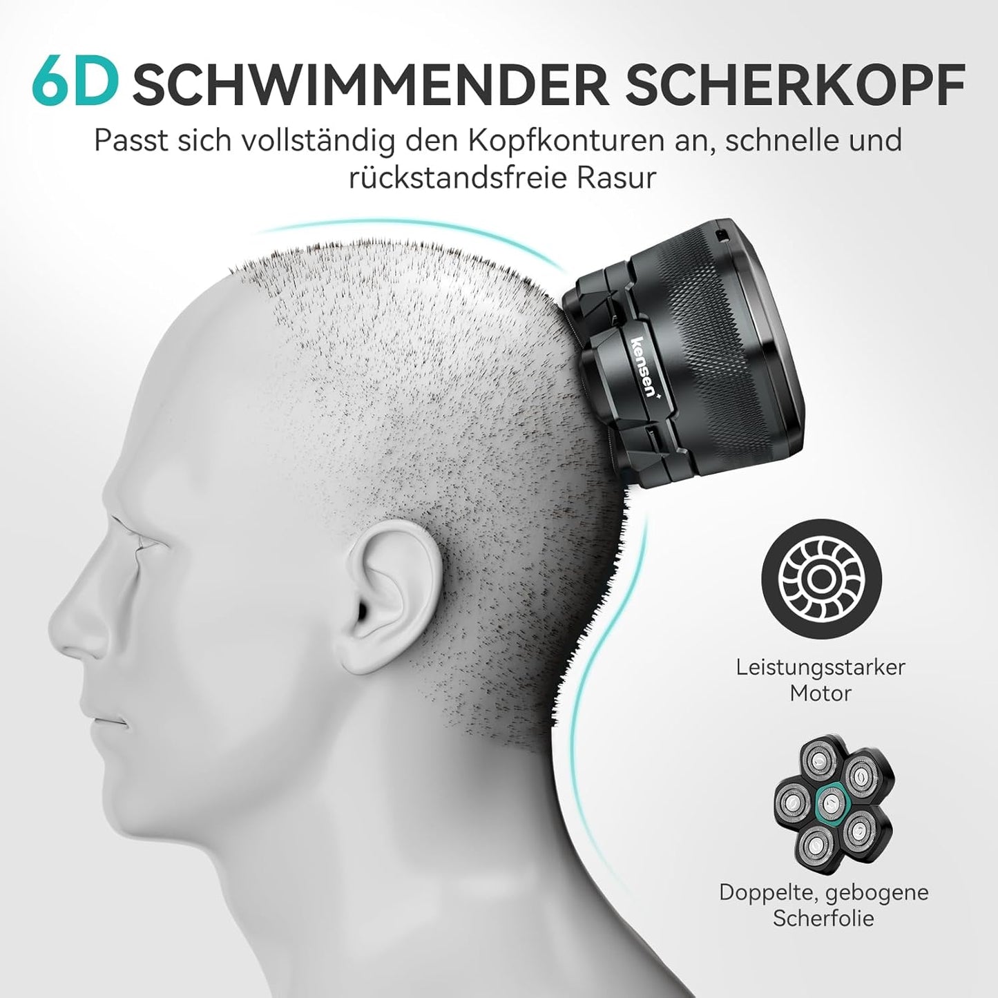 Wasserdichter Glatzenrasierer KGTJ41, Grau