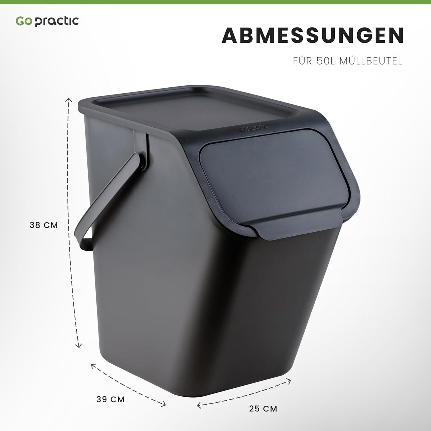 Mülleimer-Set, 2x25l Gelb und Schwarz