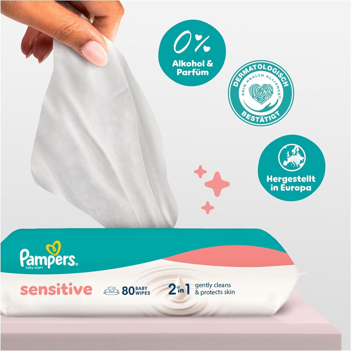 Sensitive Baby-Feuchttücher (960 Stück) 2-in-1 Reinigung