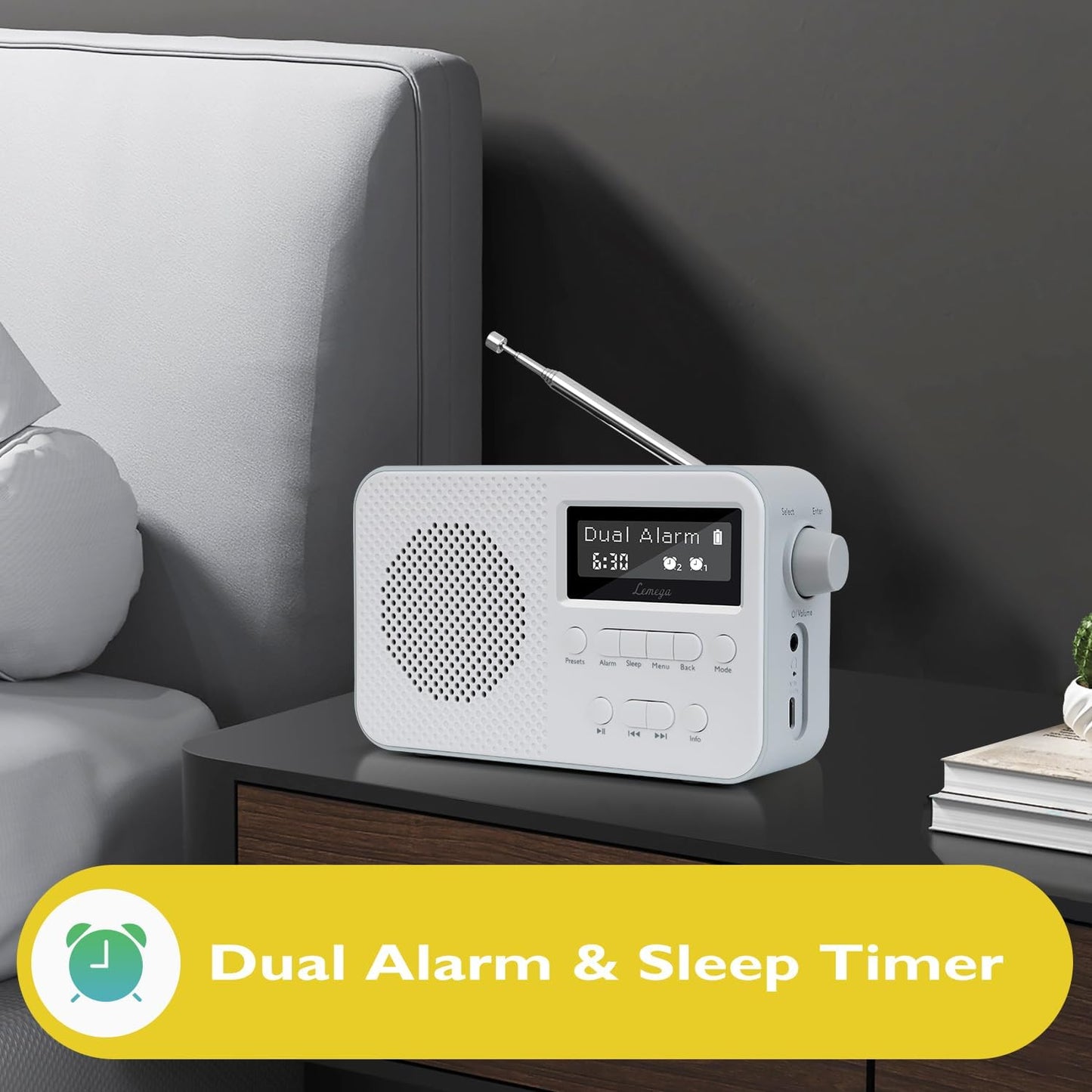 PR2-Max - Kompaktes DAB-Radio mit Bluetooth, PR2-MAX Grau