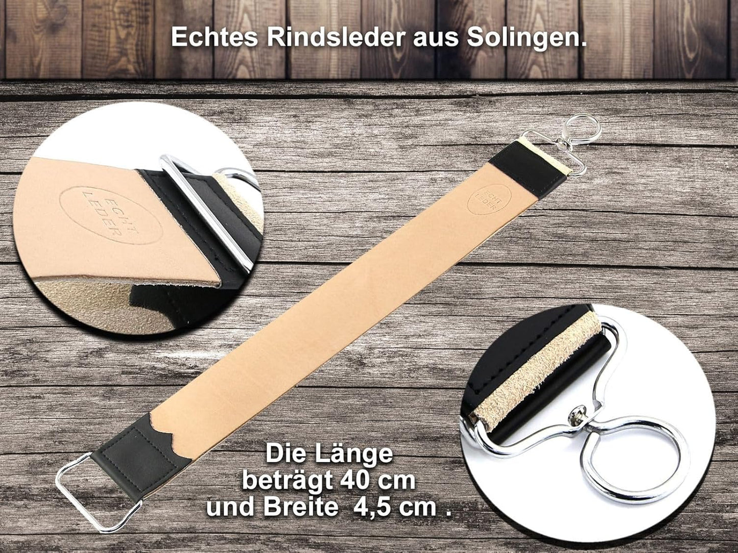 Premium Rasiermesser-Set mit Leder-Streichriemen