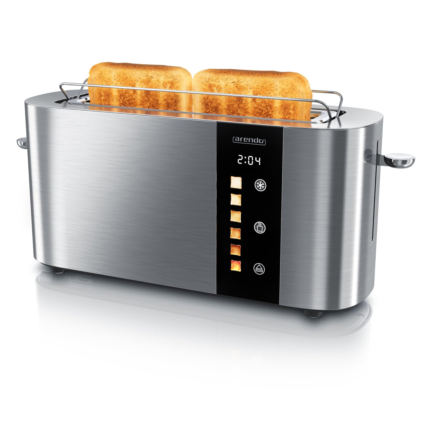 Edelstahl Langschlitz-Toaster mit Touchscreen, C: Steelsilver
