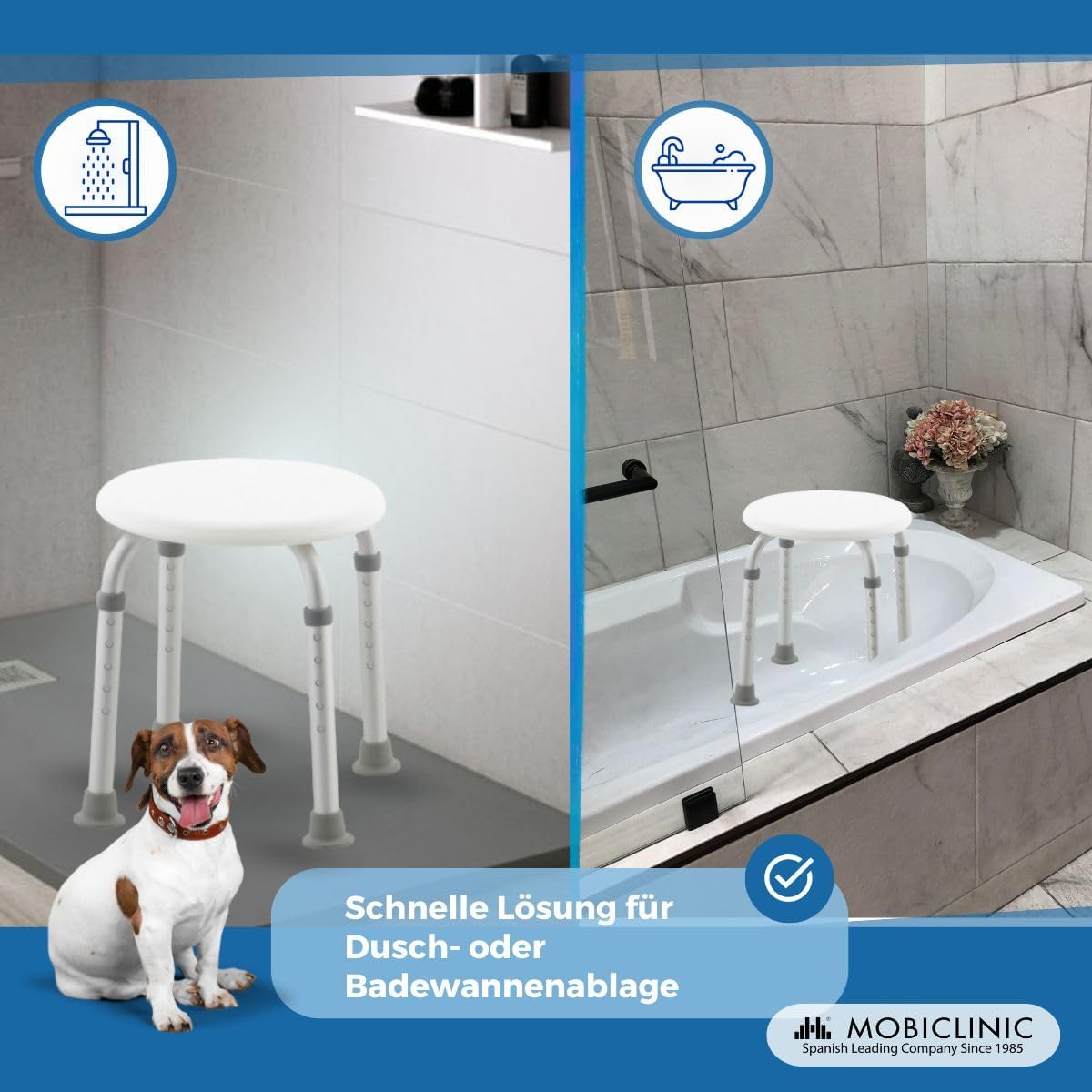 Höhenverstellbarer Duschhocker Faro
