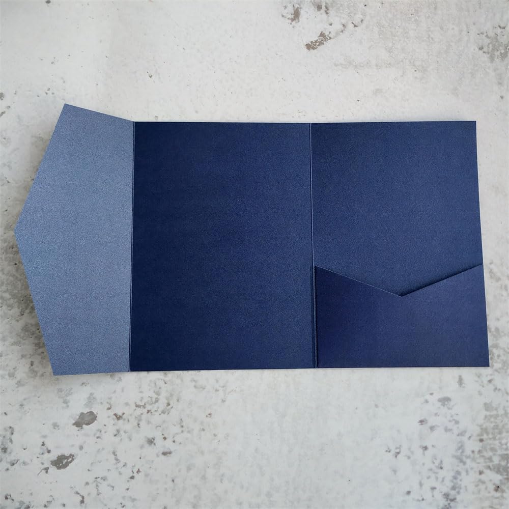 25 Stück Einladungskarten mit Umschlag, blau