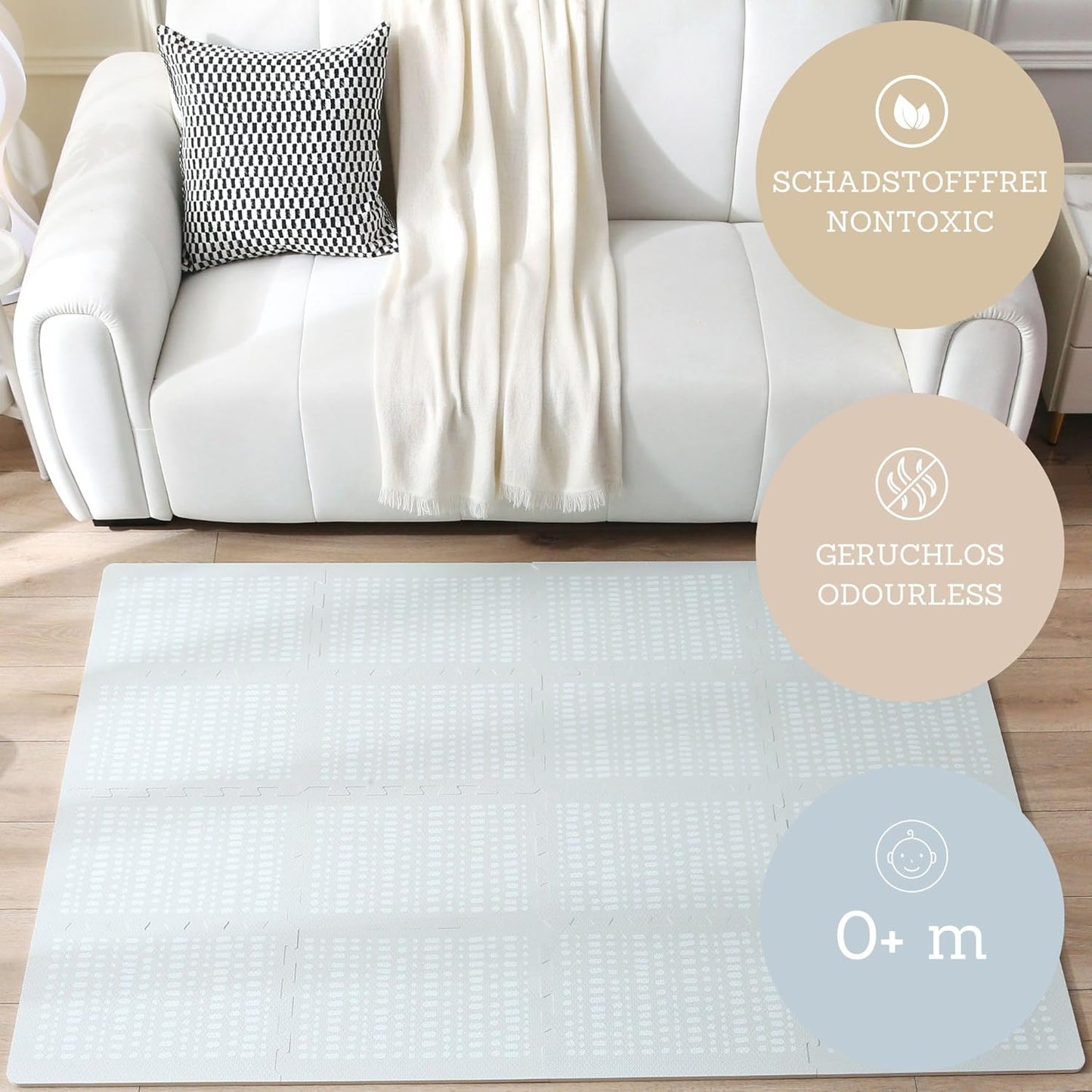 Baby Puzzlematte, Hygge Grau / 1,7x1,2m