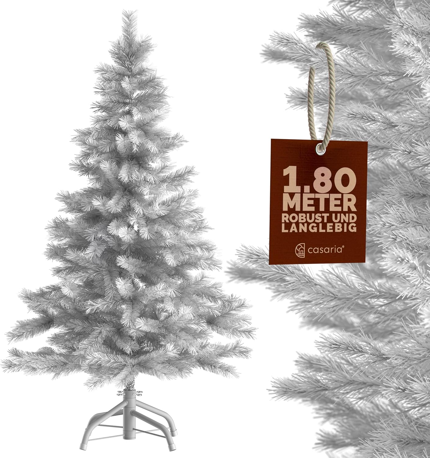 Künstlicher Weihnachtsbaum, schwer entflammbar, Weiß 180 cm