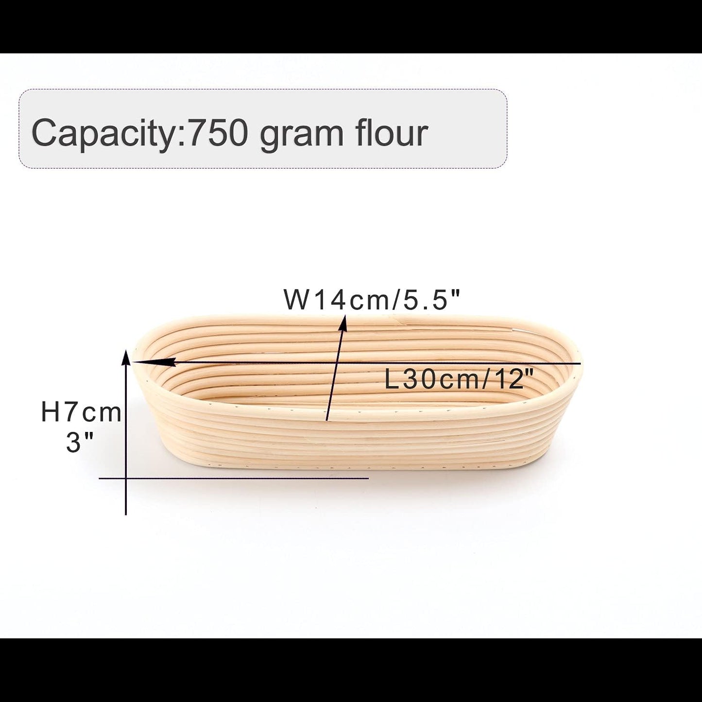2er-Set Sauerteigkörbe aus Rattan, 29,5 cm