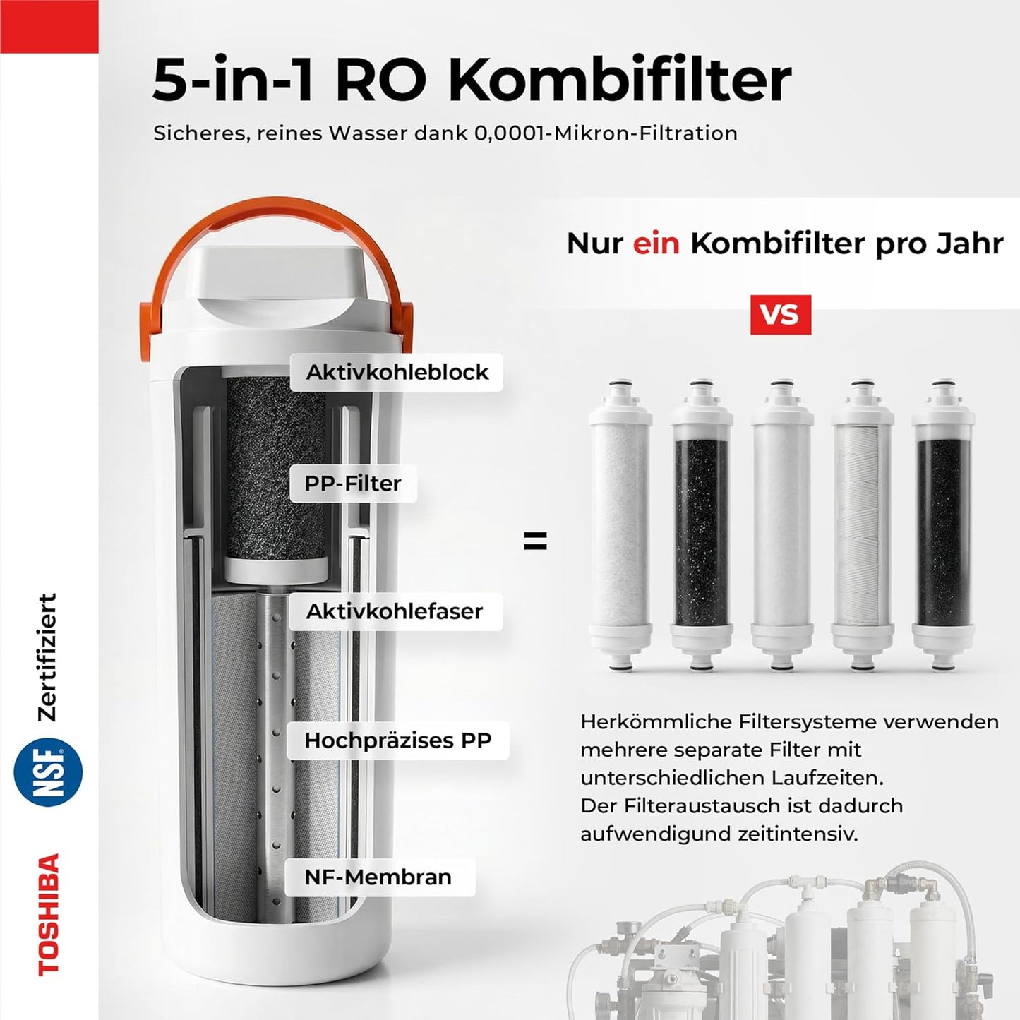 Auftisch Osmoseanlage & Heisswasserspender, a. Anthrazit