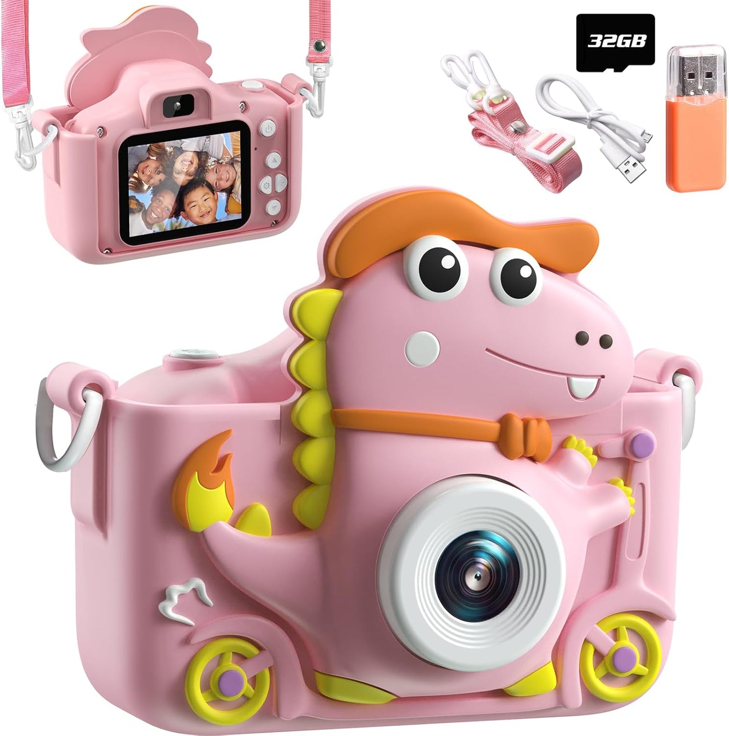 Kinderkamera Dinosaurier, Rosa