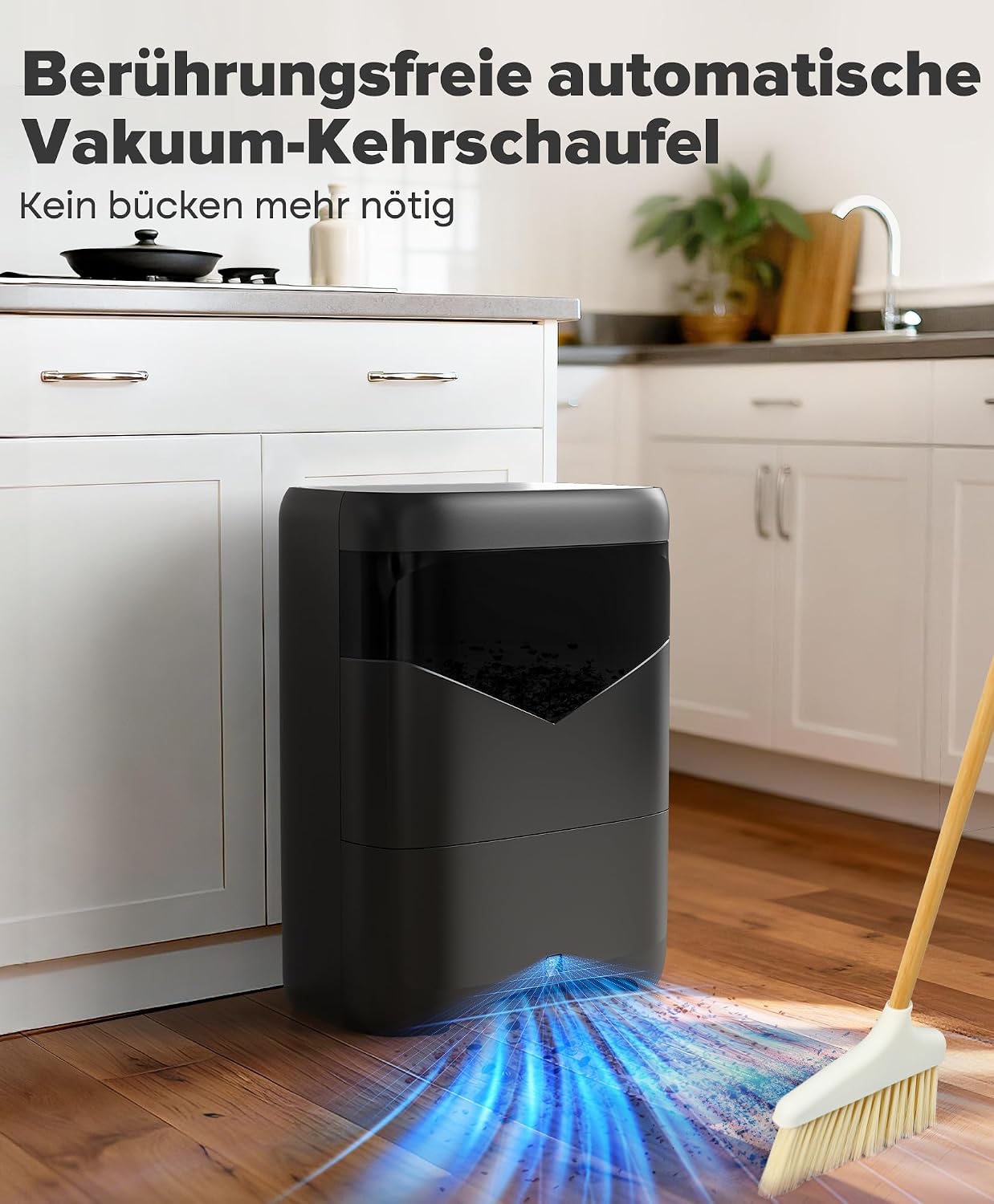 Berührungslose Kehrschaufel mit Infrarot-Sensor, Schwarz Touchless Vacuum Automatic Dustpan