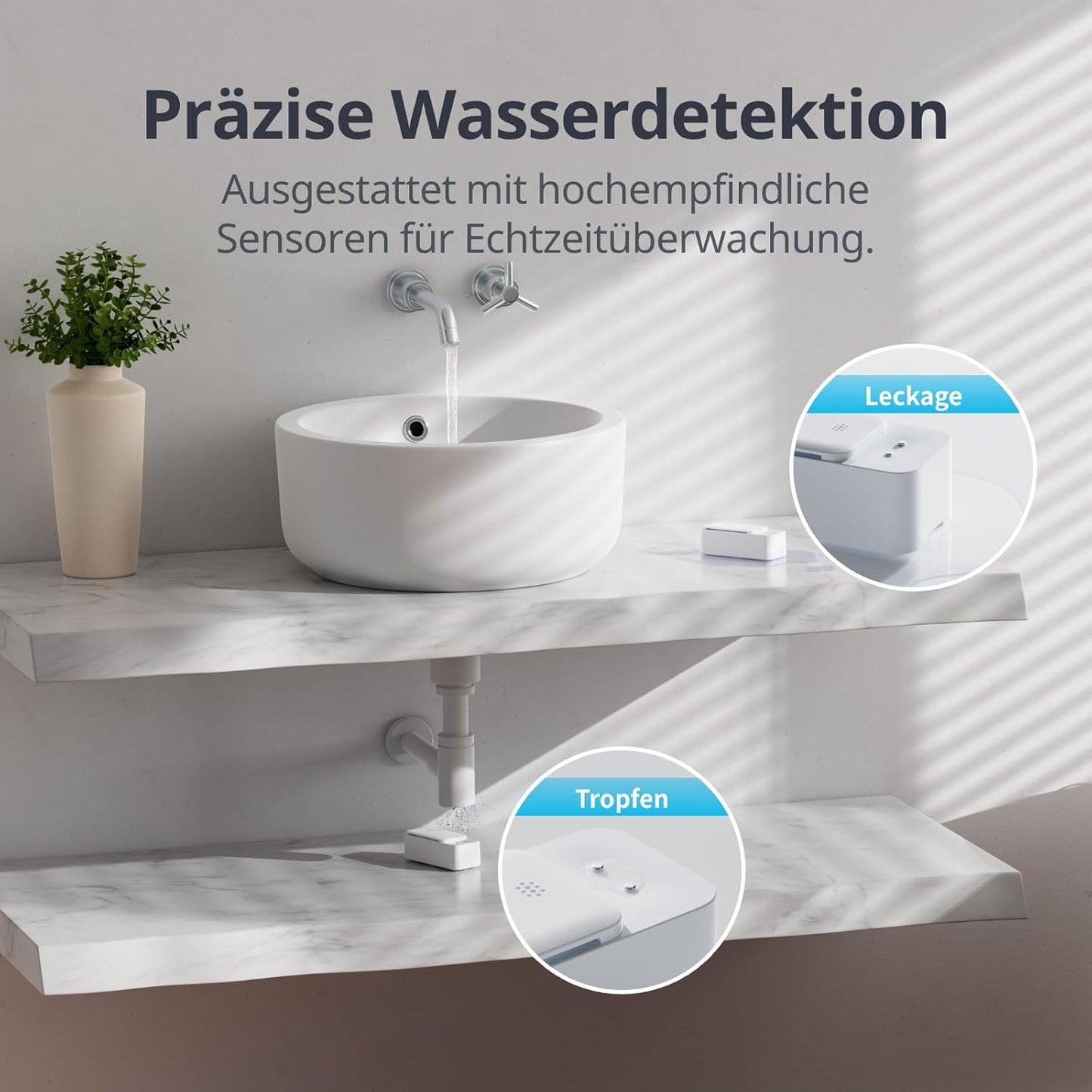 WLAN-Wassermelder-Set mit App-Benachrichtigung, Detector*3