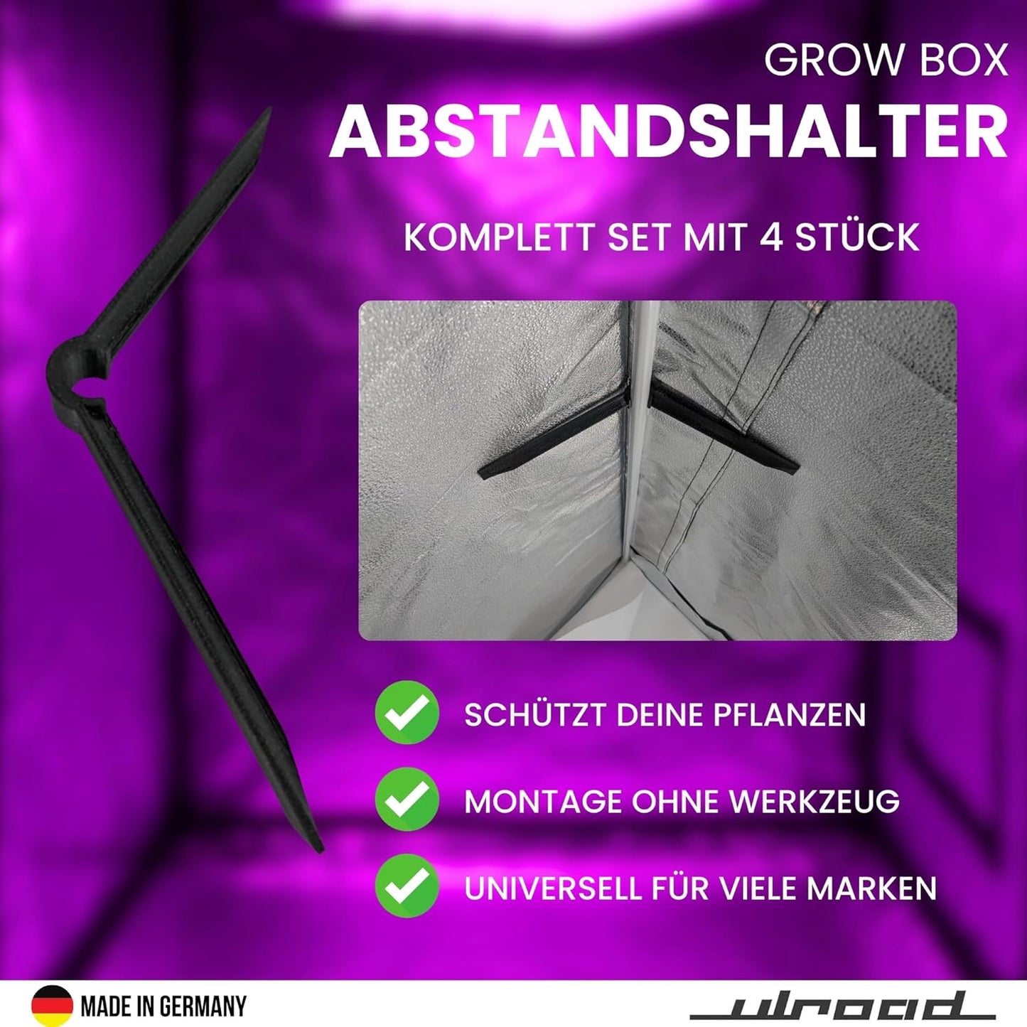 4er-Set Ersatzstangen für Growbox