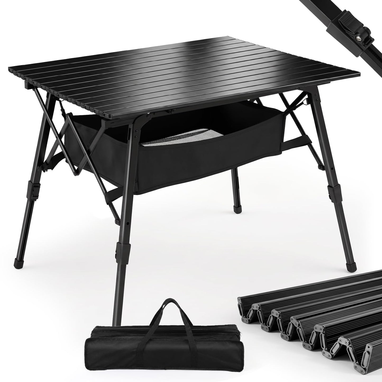 Faltbarer Campingtisch mit Höhenverstellung, 72x69cm