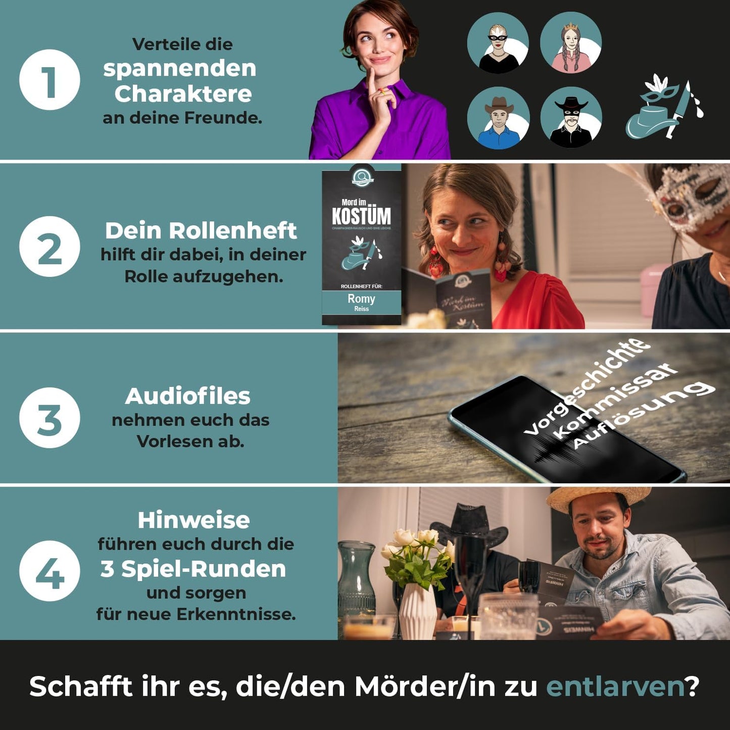 Mord im Kostüm - Krimidinner-Spiel