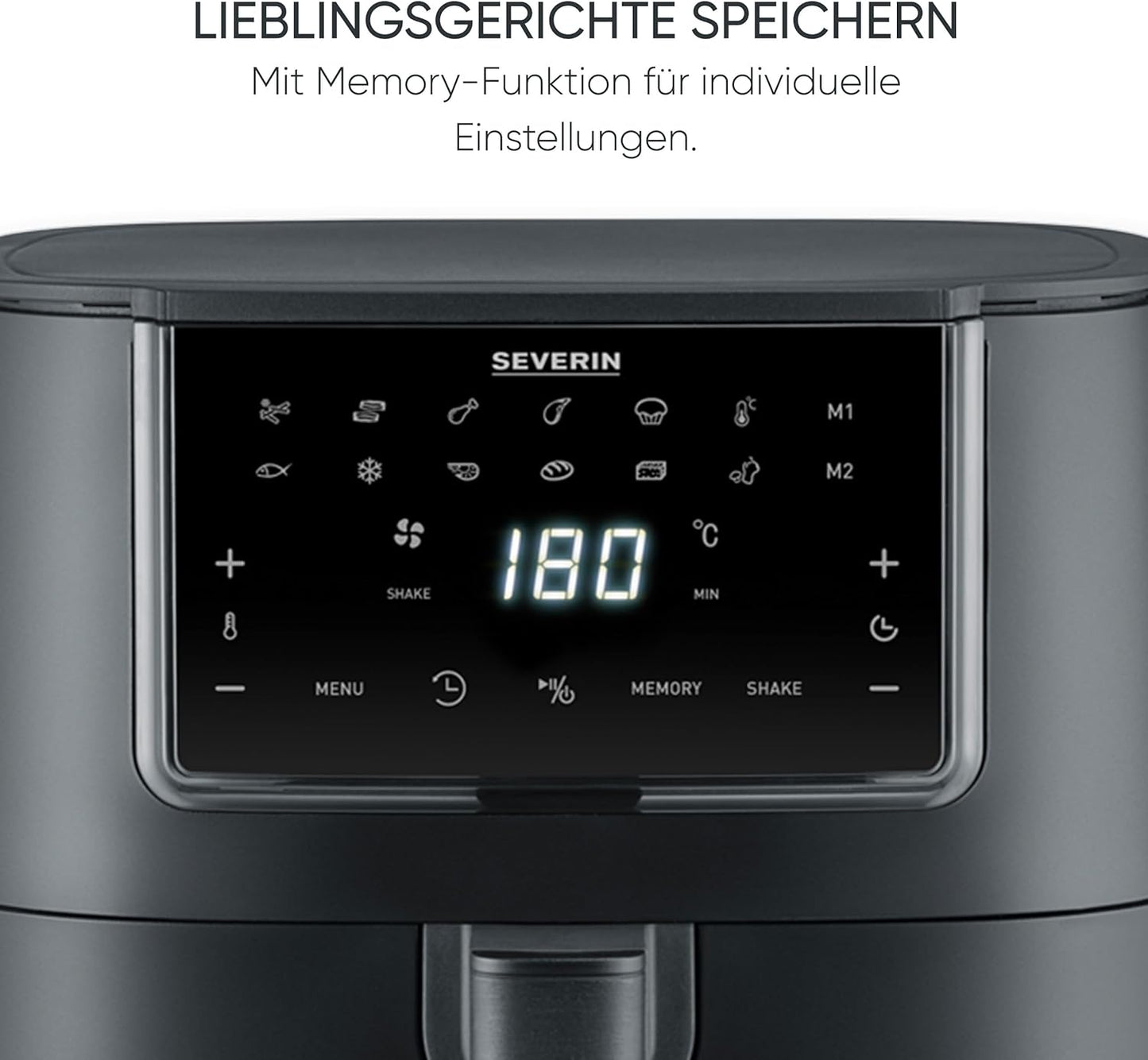 Heissluftfritteuse mit Automatikprogrammen, 7L Schwarz