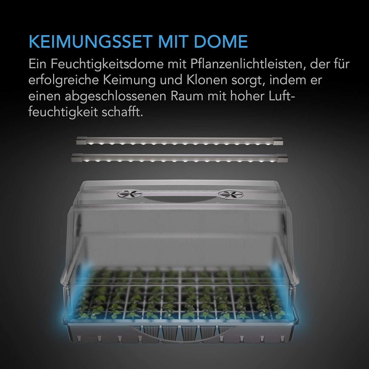 Keimset mit Setzlingschale, Large Light Kit