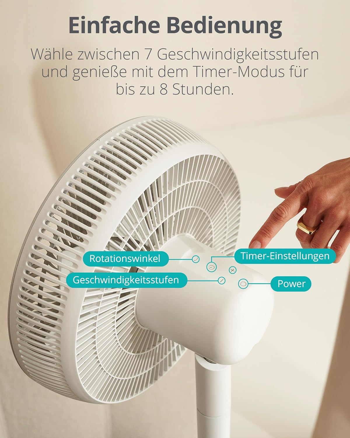 Whisper Essence Standventilator, Weiss