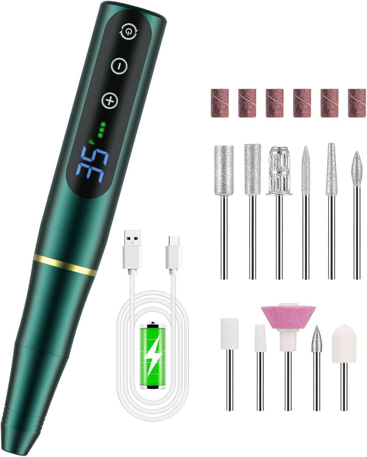 Nagelfräser Set, Grün