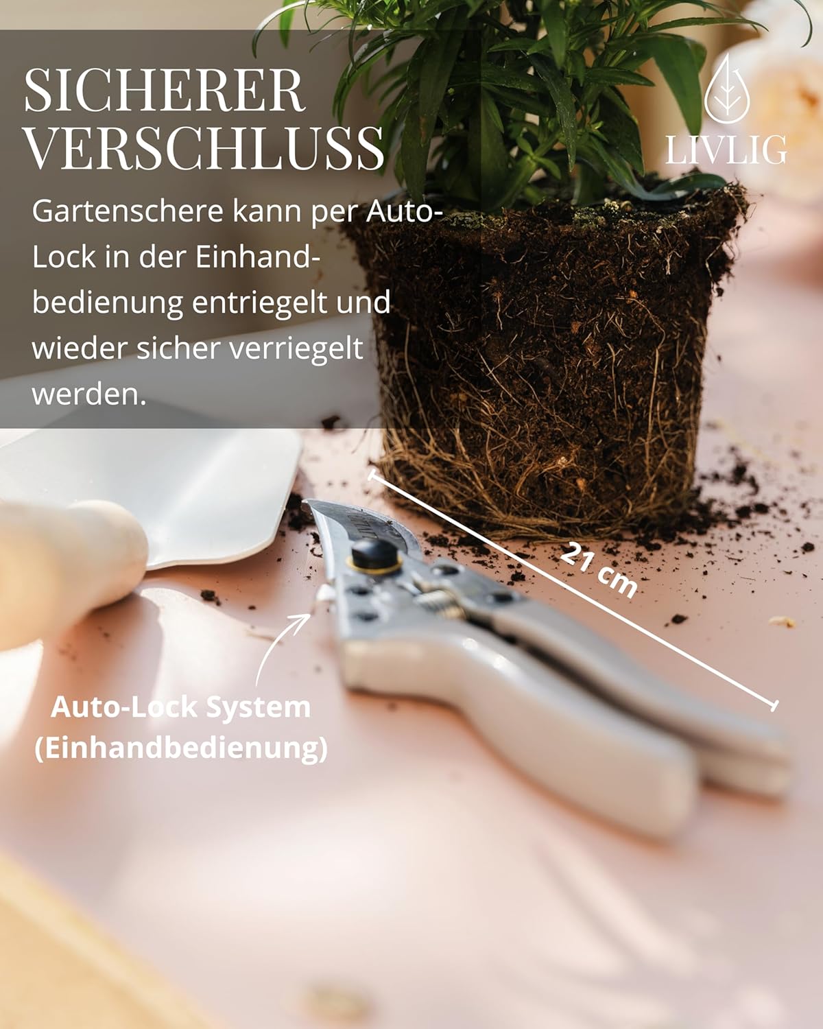 Greige Bypass-Gartenschere