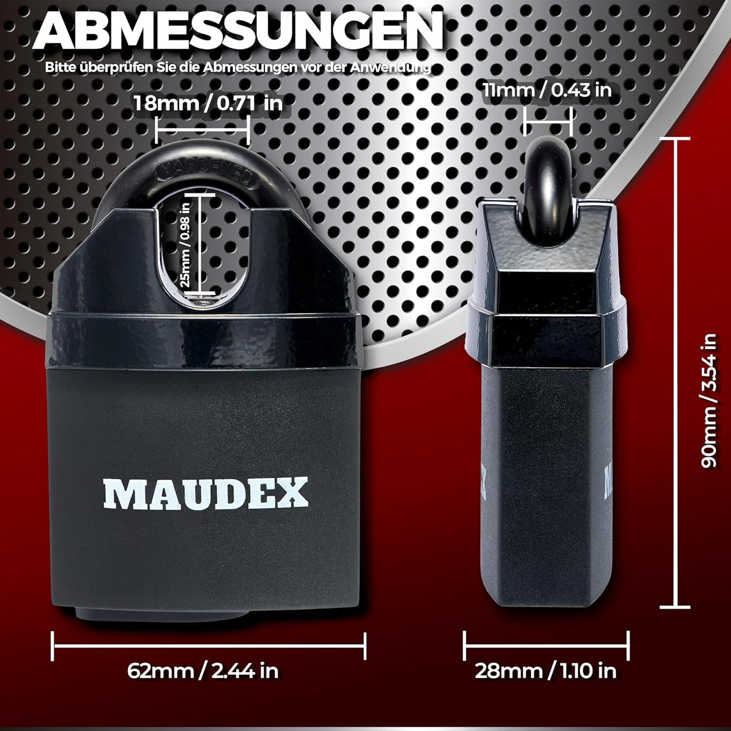MDL60 Heavy Duty Vorhängeschloss, Normaler Schäkel
