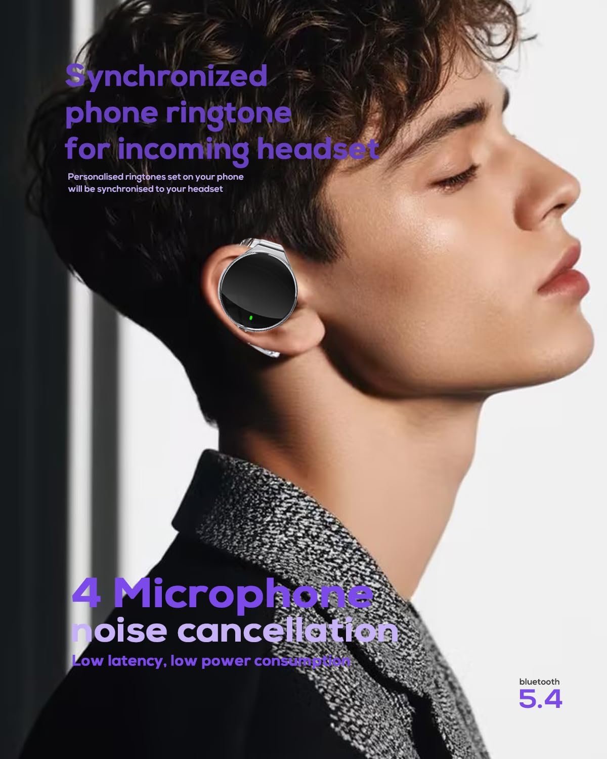 On Ear Kopfhörer Bluetooth mit Geräuschunterdrückung, Schwarz&silber&Black