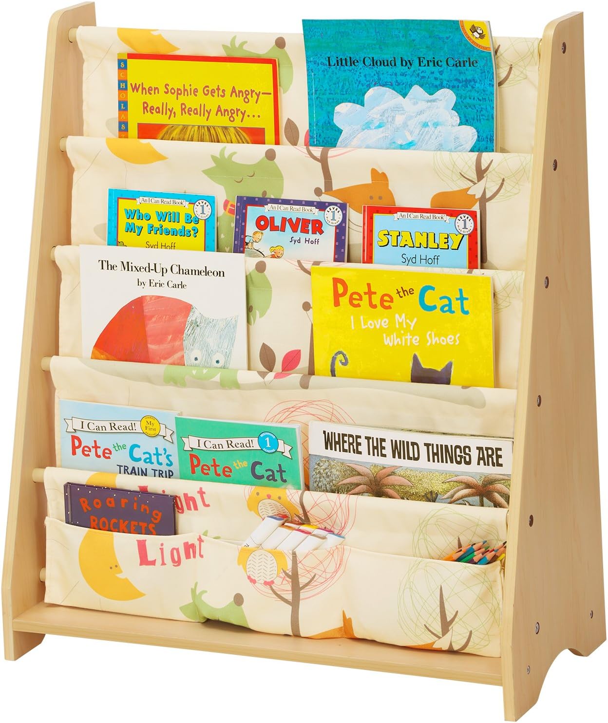 4-stöckiges Kinder-Bücherregal, Aufbewahrungssystem
