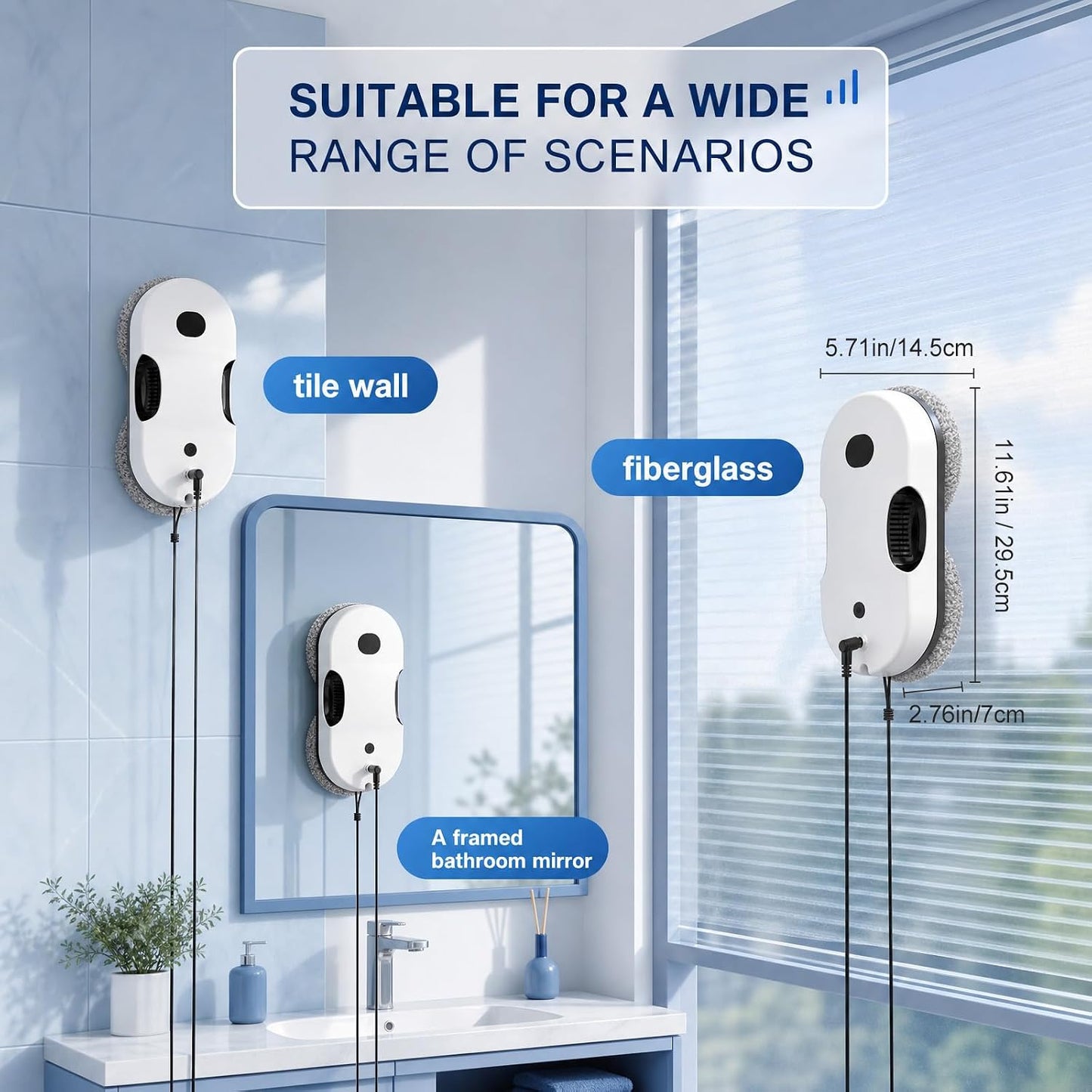 Fensterputzroboter mit Sprühfunktion und Fernbedienung