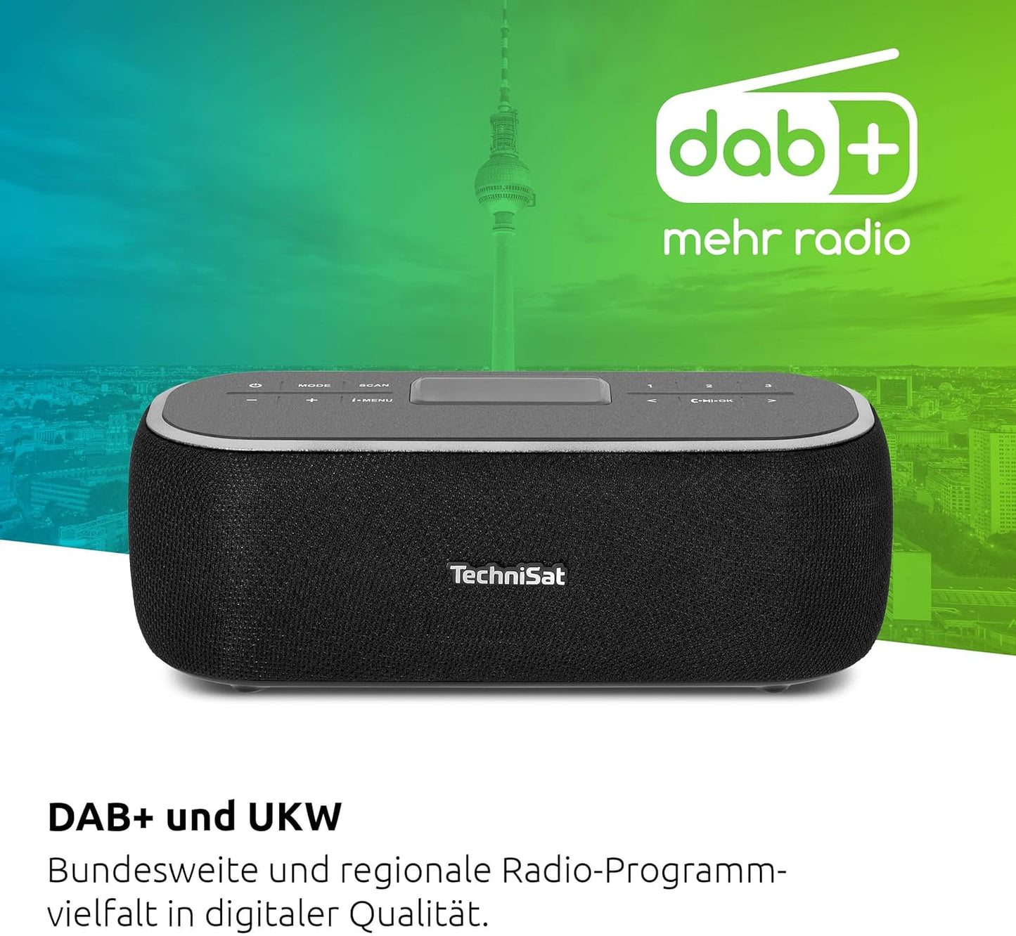 VIOLA BT 1 - Tragbarer Bluetooth-Lautsprecher mit DAB+, schwarz|DAB+, Bluetooth