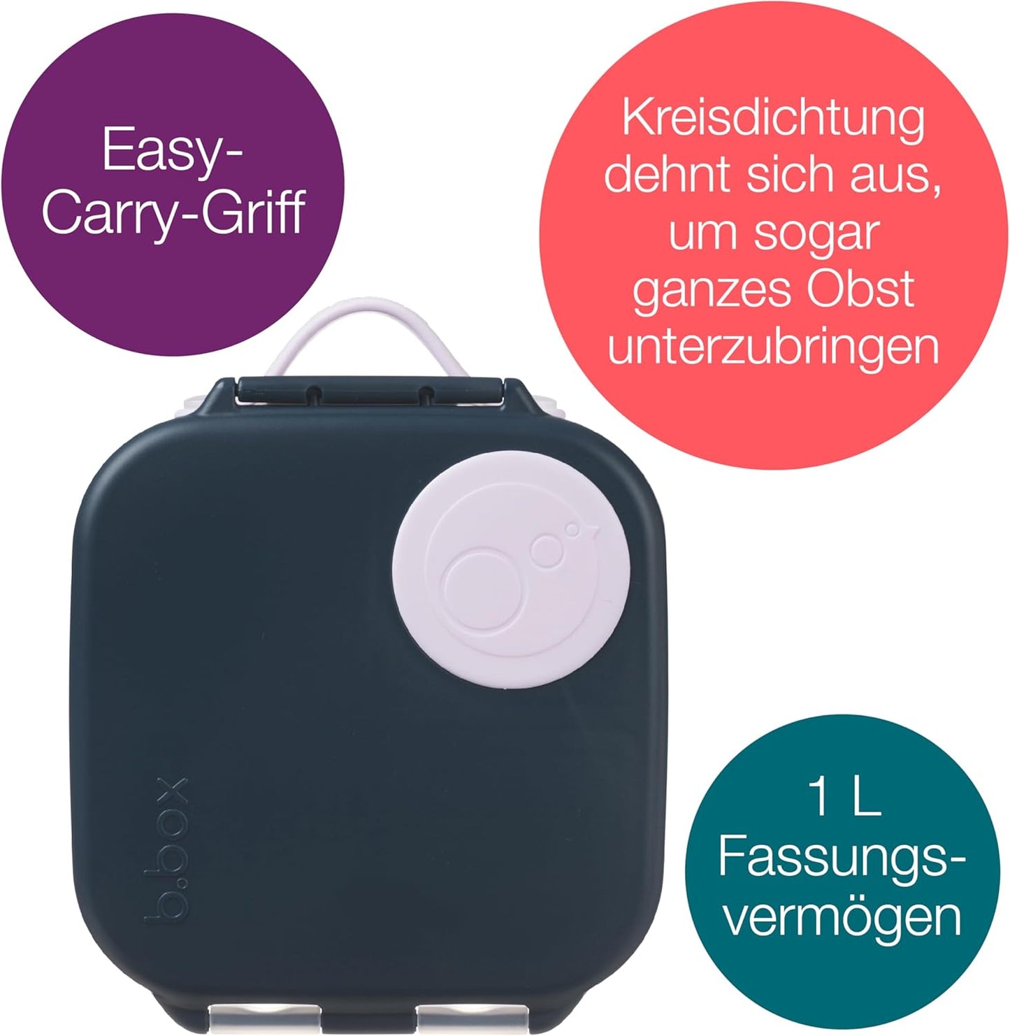 Mini Brotdose für Kinder mit Fächern (Bento Box), Indigo Rose
