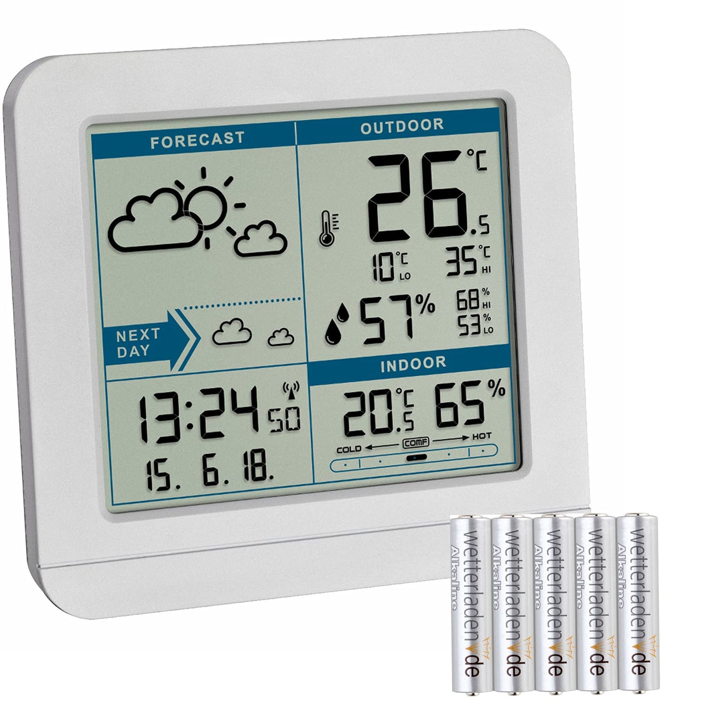 Funk Wetterstation Sky 35.1152, weiss mit Batterien