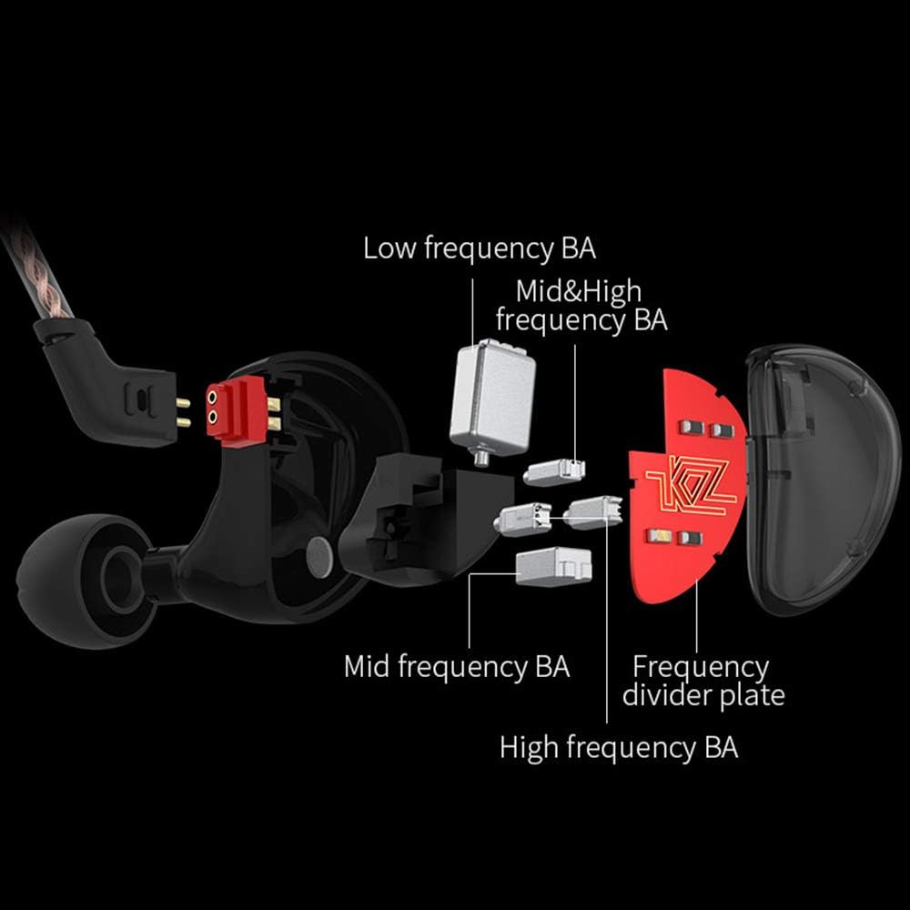 AS10 5BA HiFi In-Ear Kopfhörer mit Noise Cancelling, Black Mit Mic