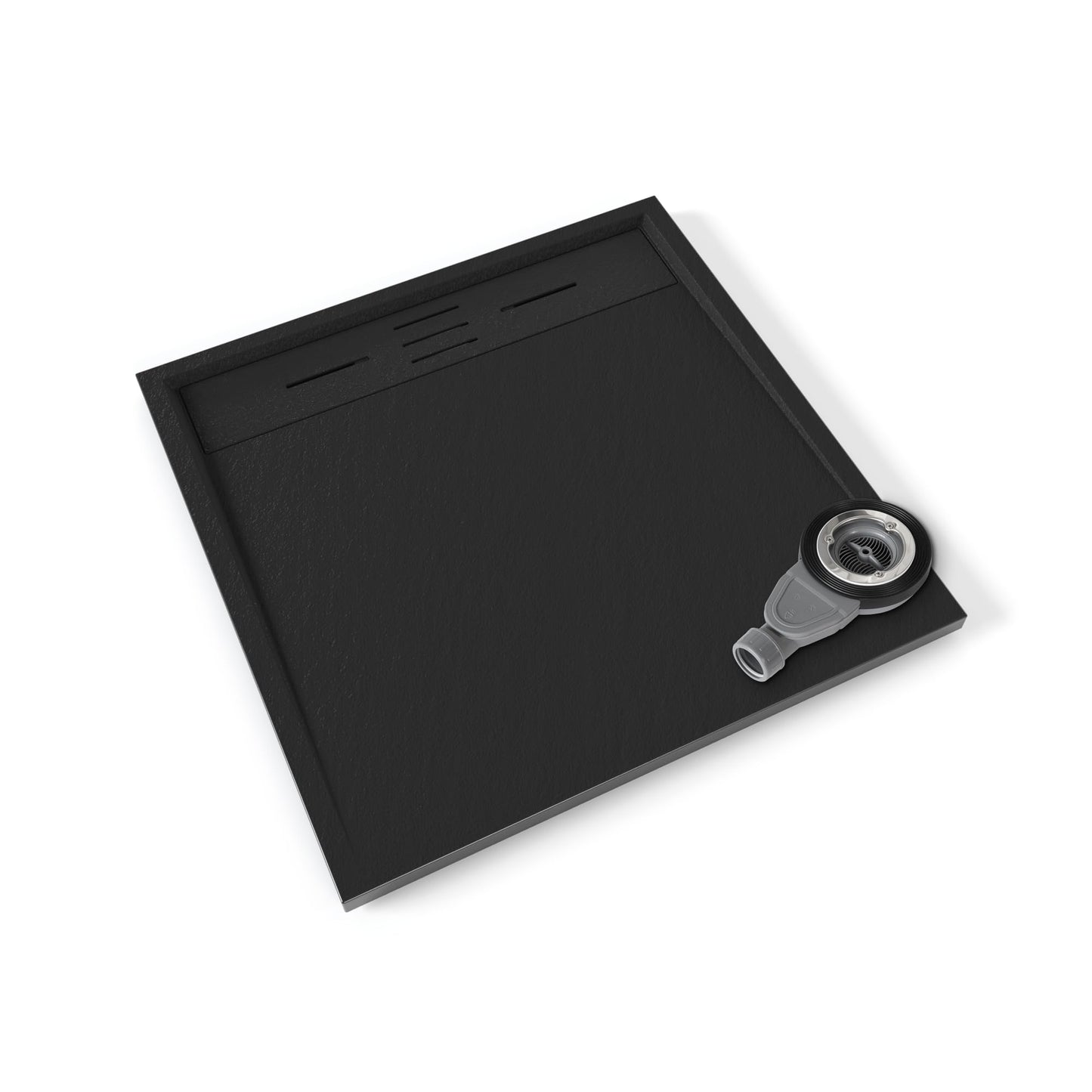 Extra flache Duschwanne Hiemal mit Anti-Rutsch-Oberfläche, 90x90 cm Schwarz - Ral7021