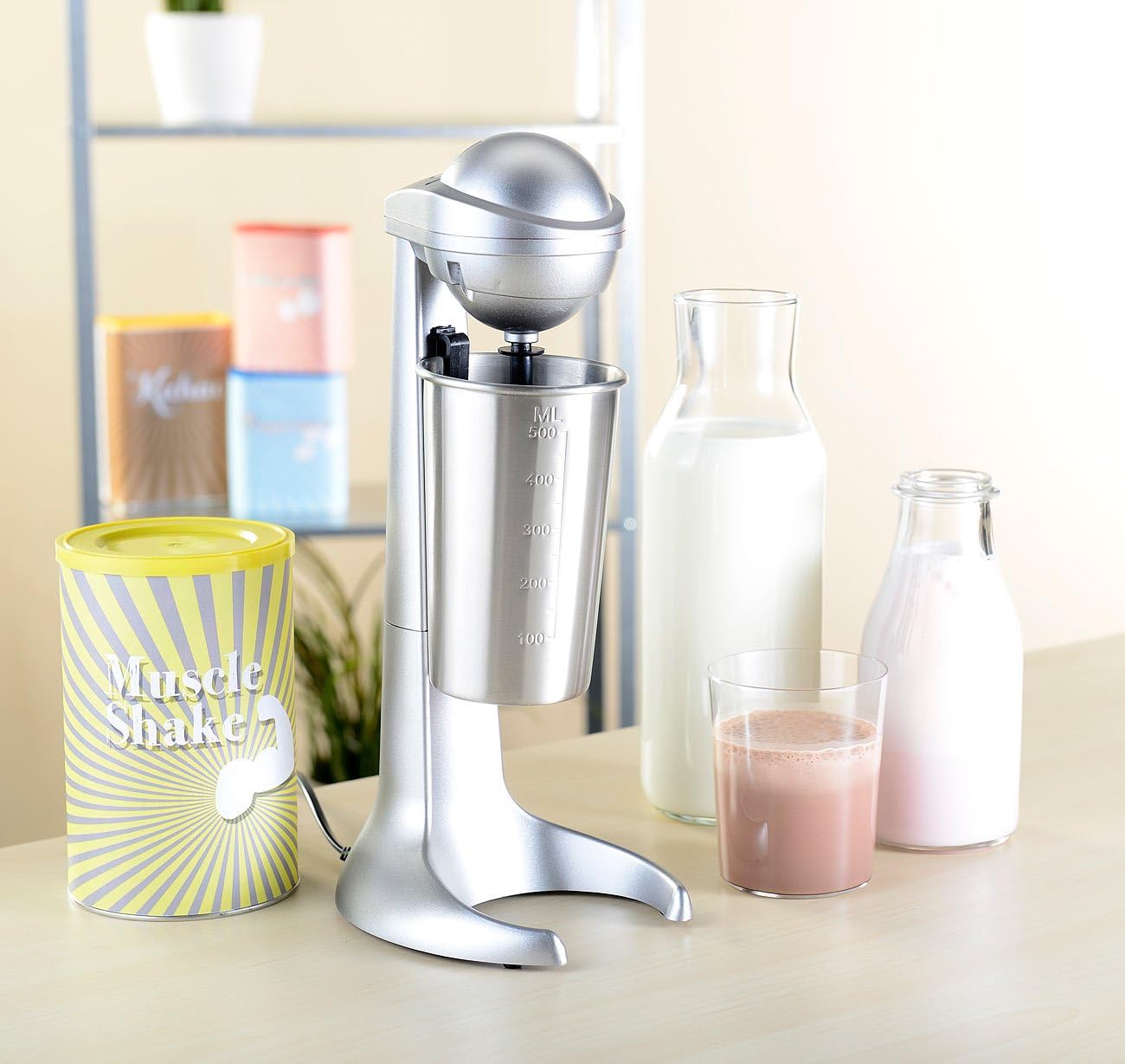 Elektrischer Drink-Mixer mit Edelstahl-Becher