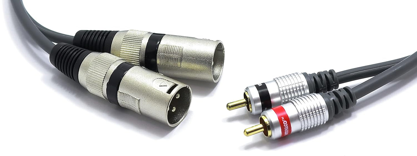 XLR auf Cinch Adapterkabel, 2XLR-2RCA, 2-XLR-M/2RCA 1.5m