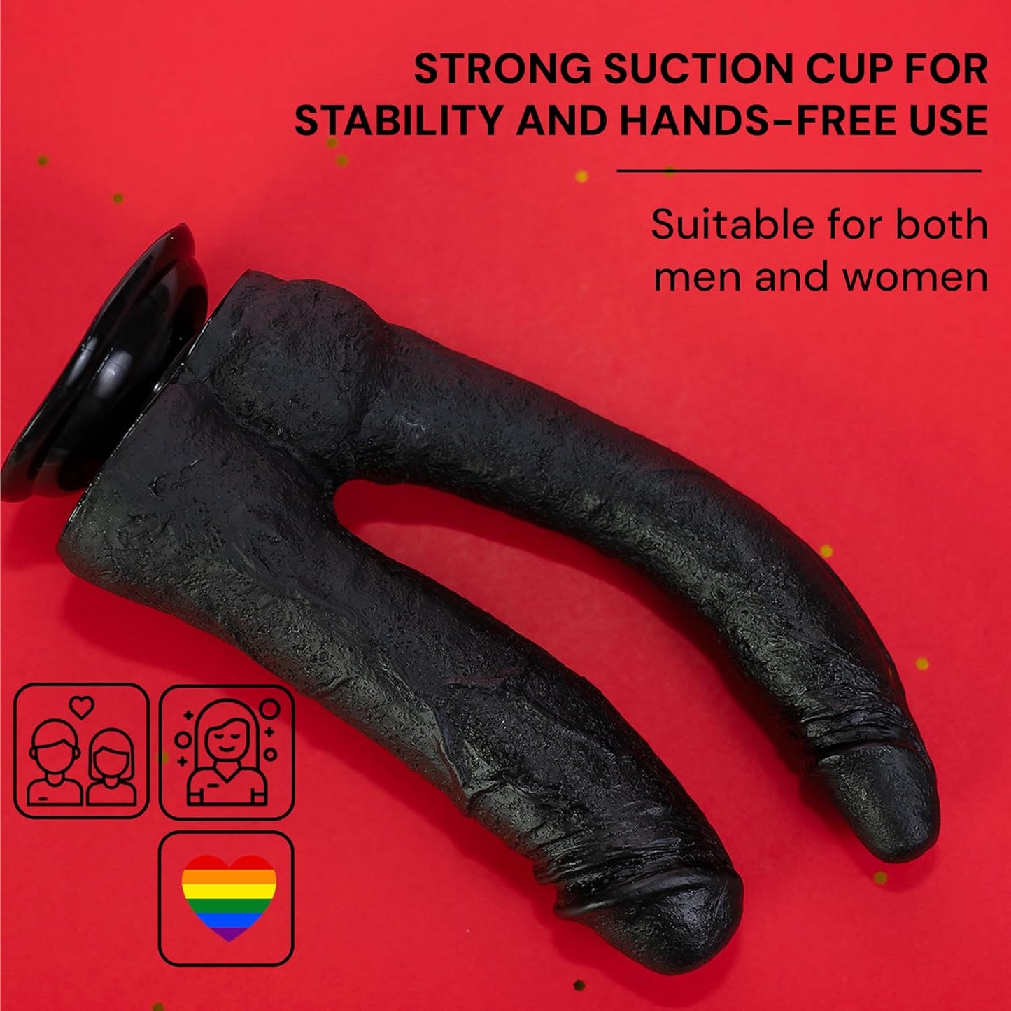 Realistischer Doppeldildo mit Saugnapf, 510g