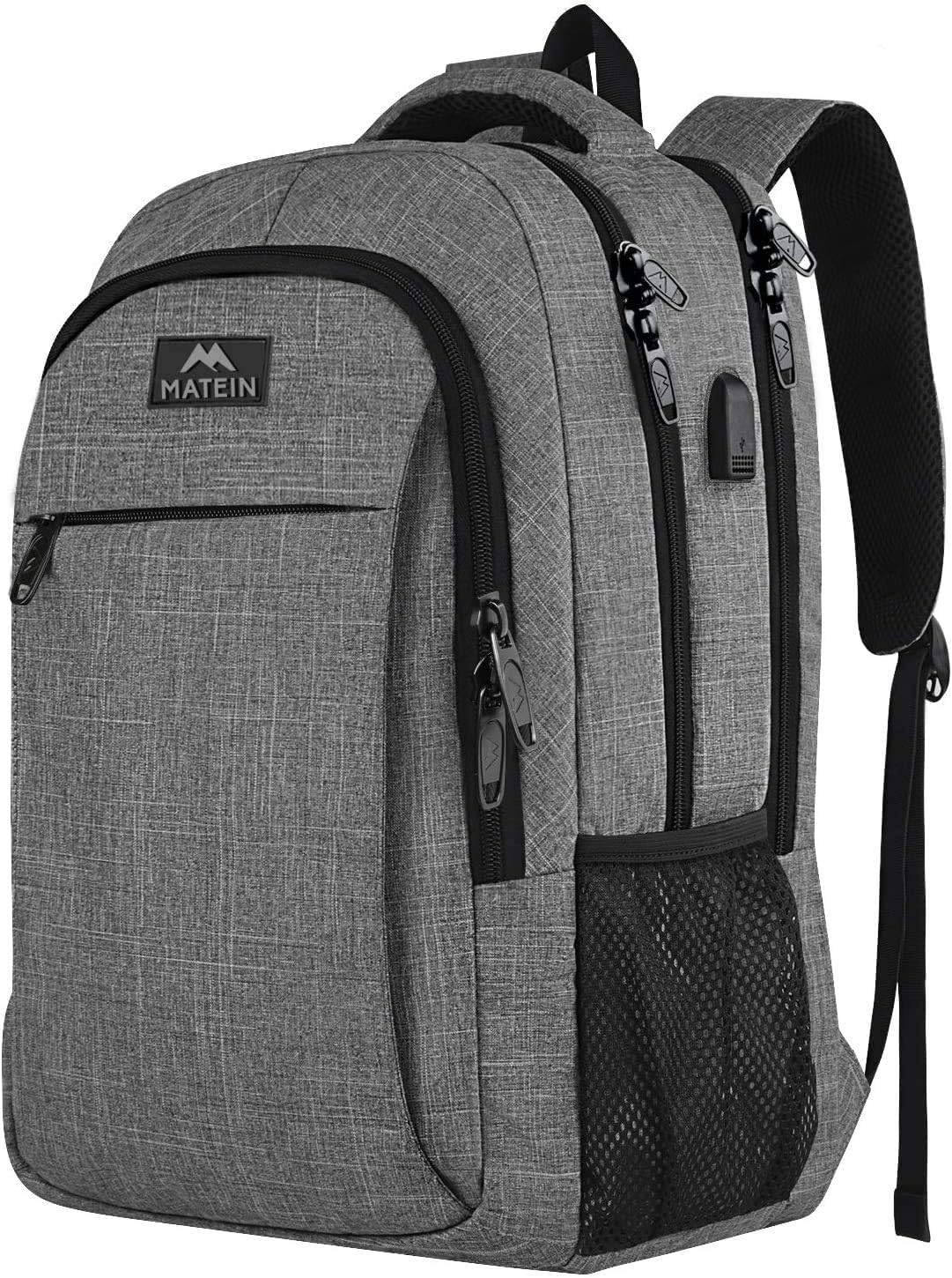 Laptoprucksack mit USB-Anschluss, 15,6 Zoll / Grau