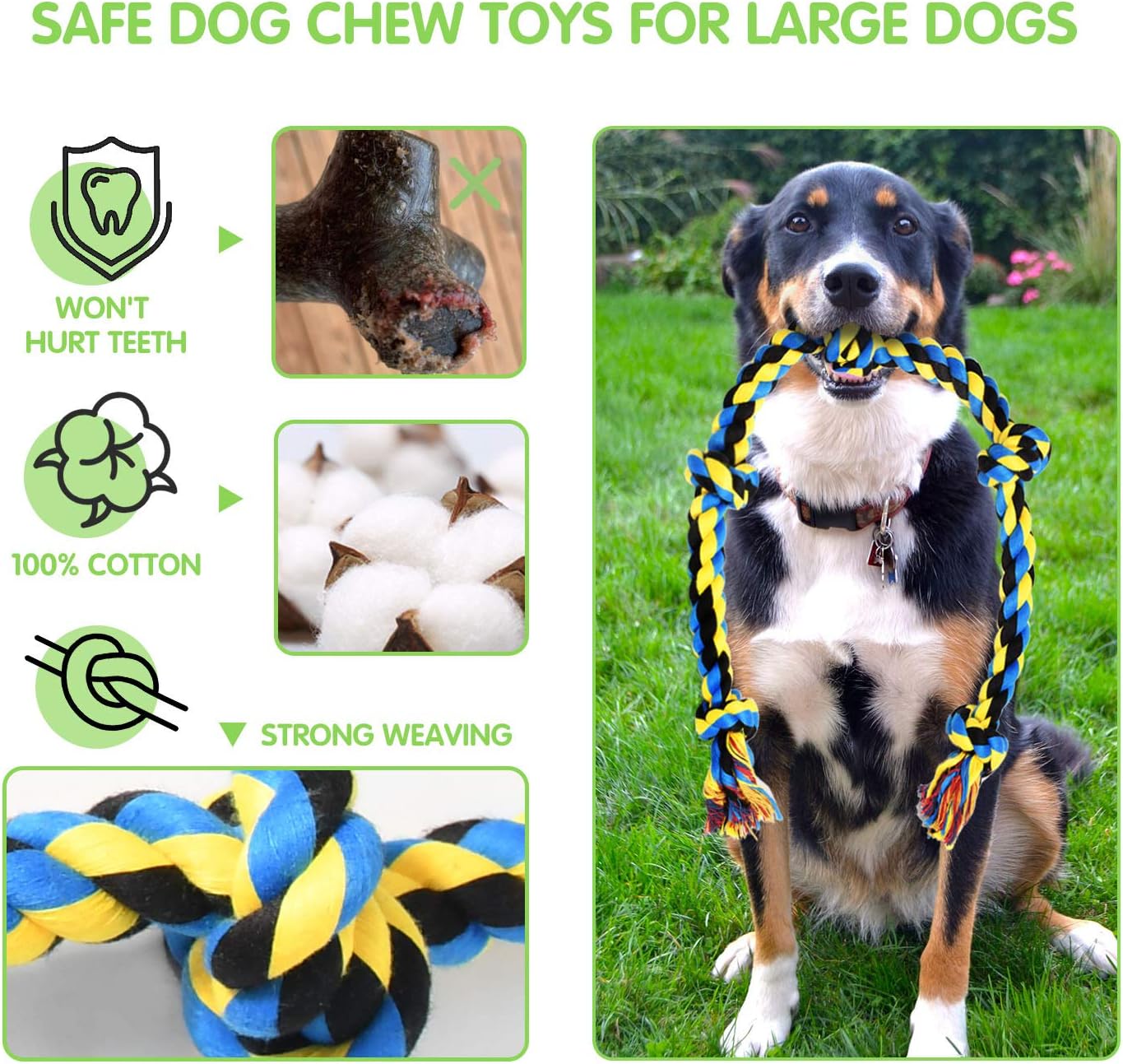 9-teiliges Zerr- und Kauspielzeug-Set für grosse Hunde, For Large Dogs 9 Stück, mehrfarbig