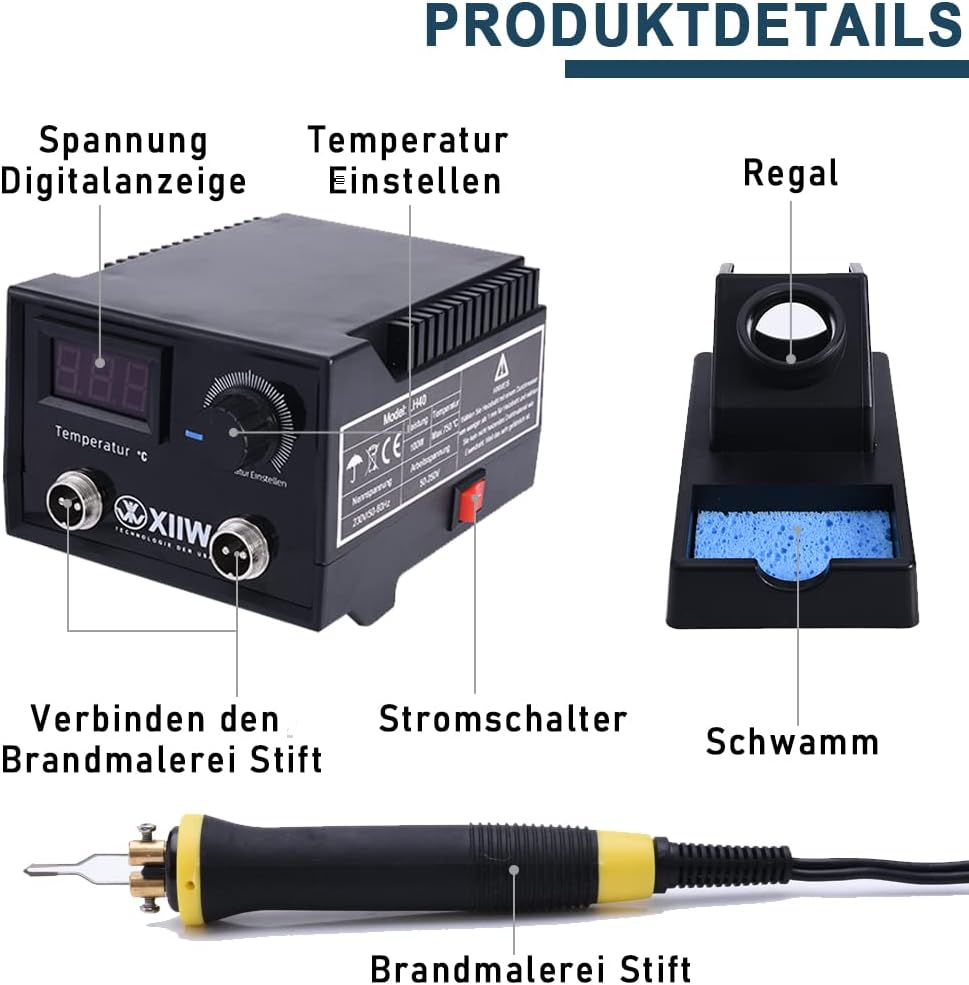 Brandmalerei-Set LH40, 23-tlg Brandmalstation