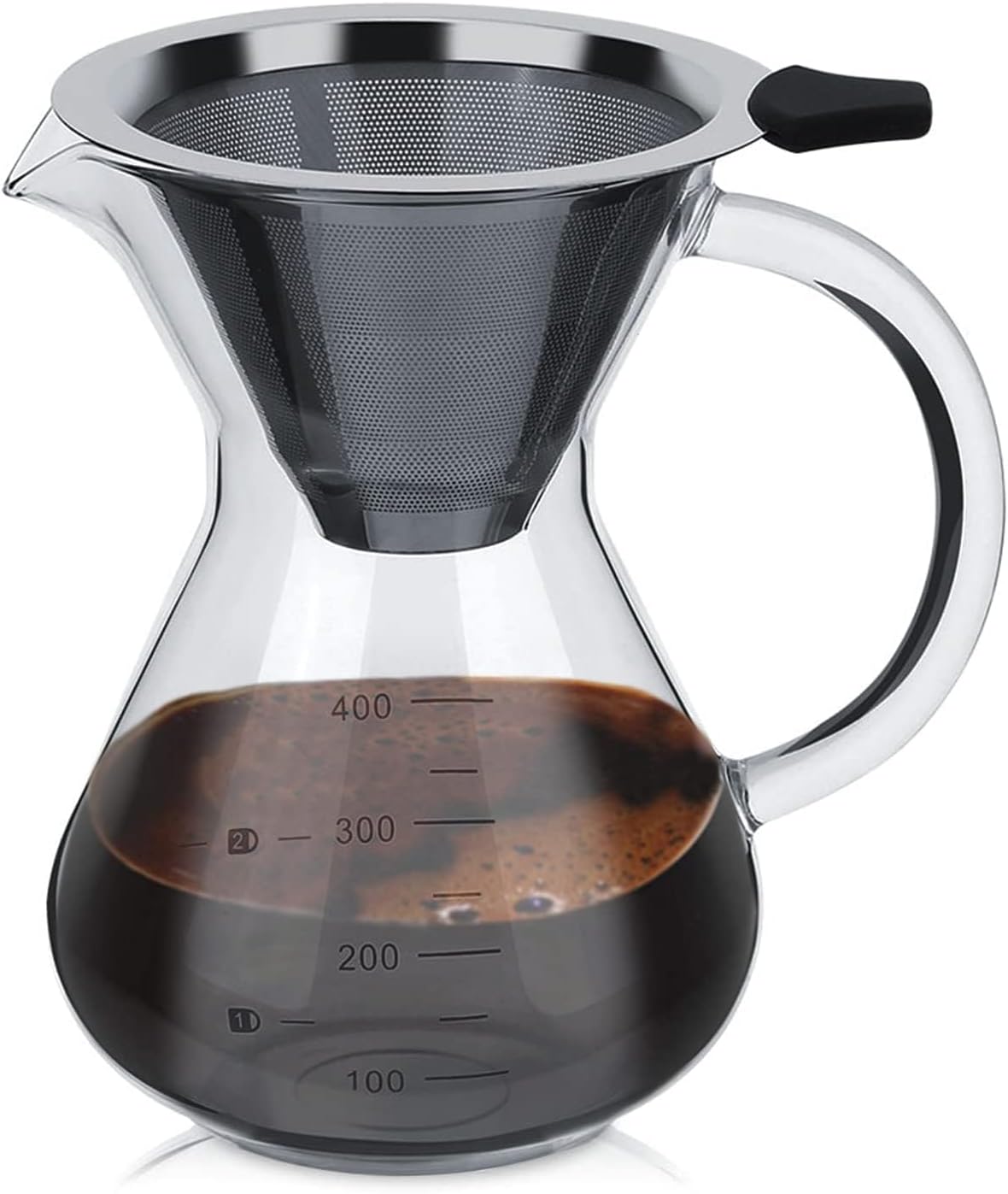 Pour Over Kaffeebereiter mit Edelstahlfilter (400ml)
