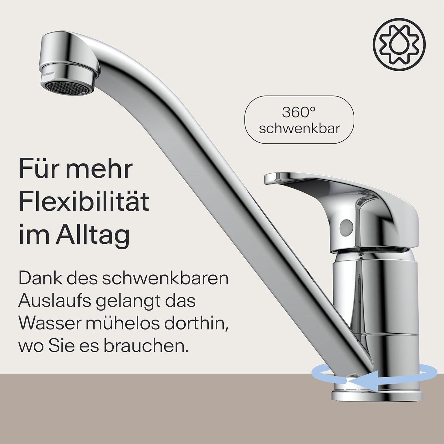 Küchenarmatur WK8 mit Einhebelmischer, Chrom Hebel