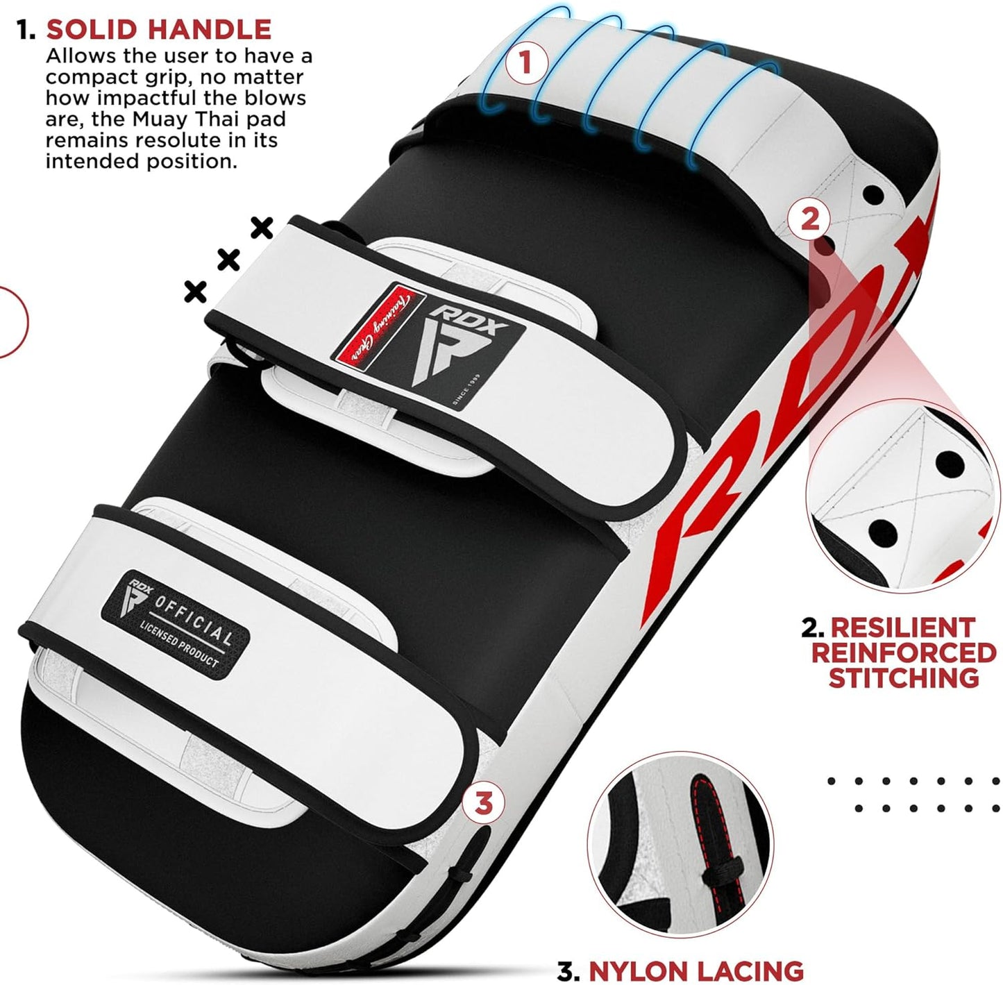 Schlagkissen De Volcan Arm Pad, gebogen, 1size Weiss