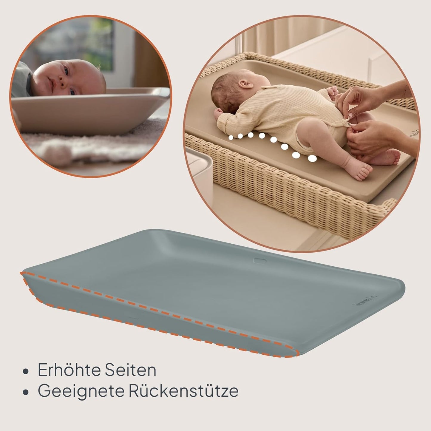 Wickelauflage, Grau