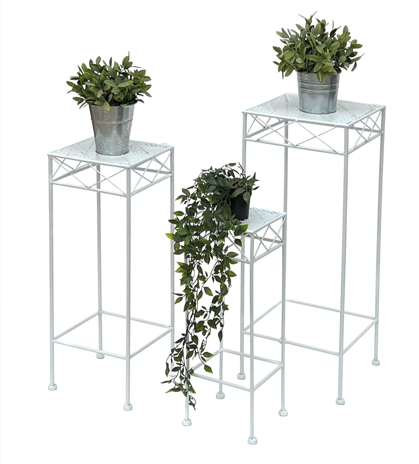 3er-Set Metall-Blumenständer