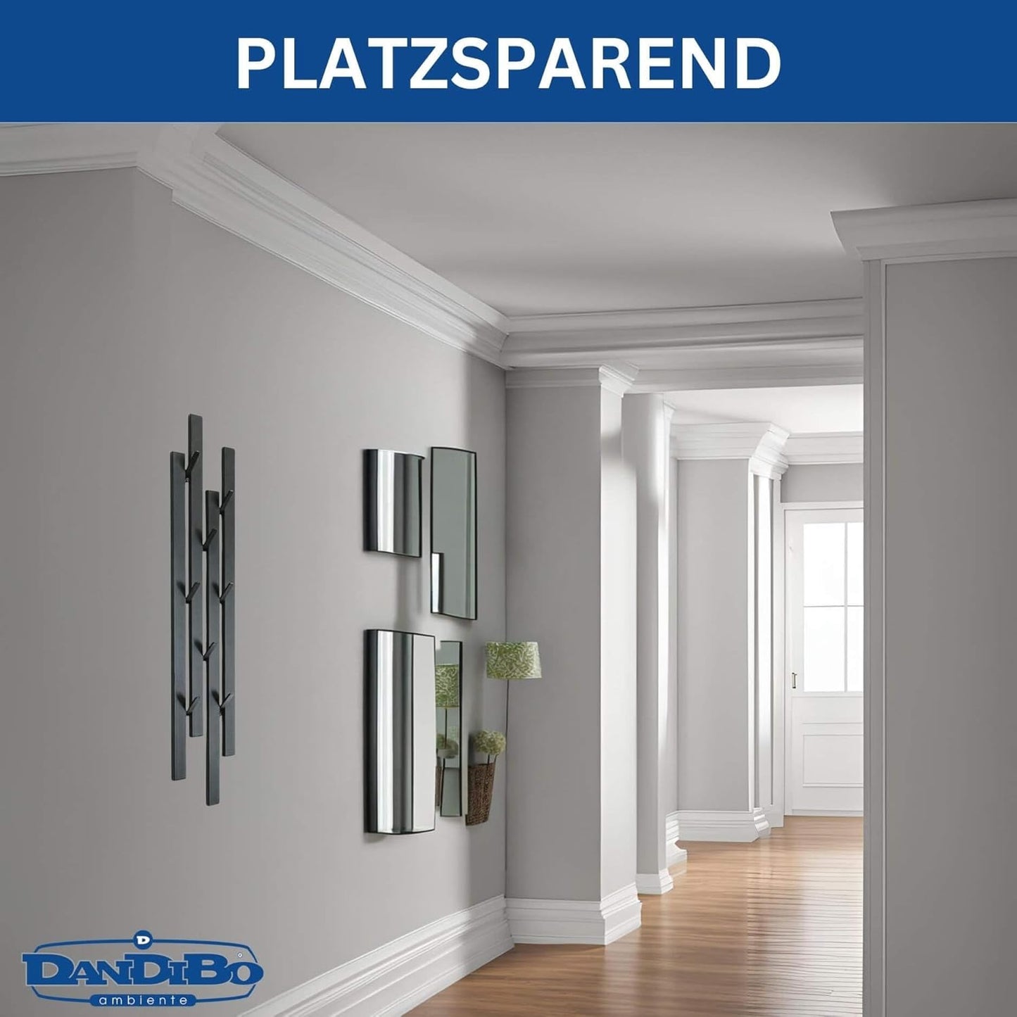 Wandgarderobe mit 8 Haken