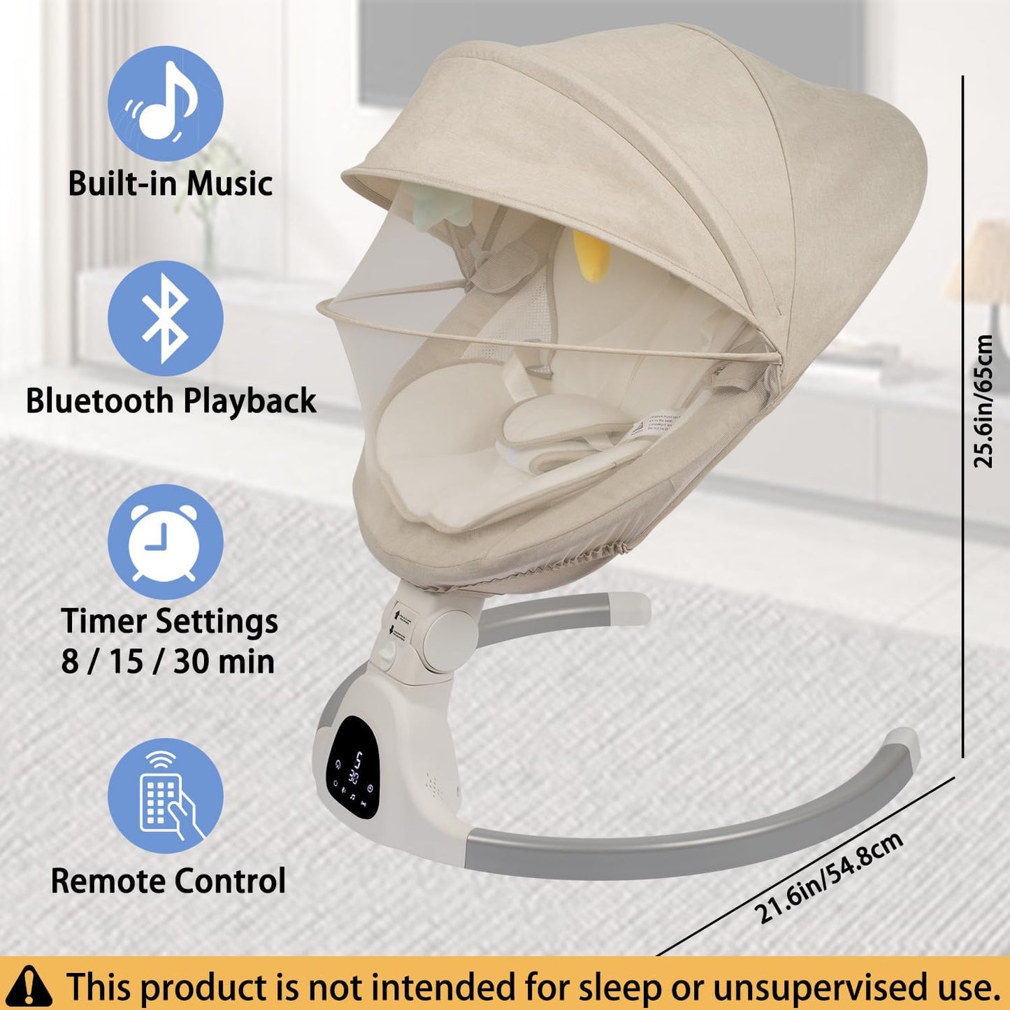 Elektrische Babywippe, Elfenbeinweiss