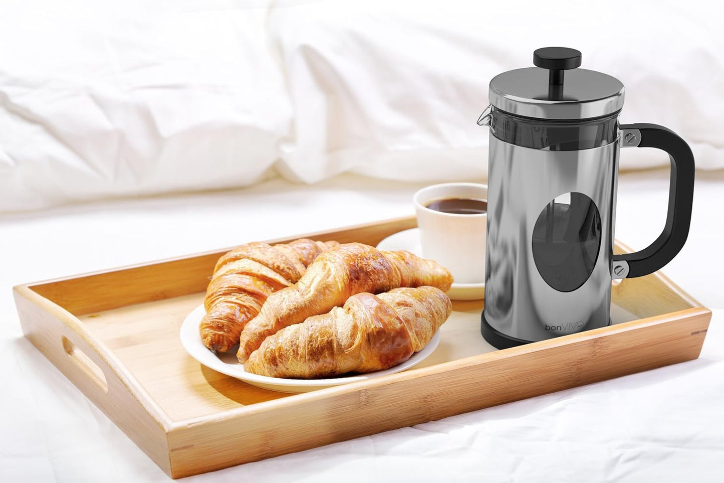 French Press Kaffeekanne, Silver 1000 ml