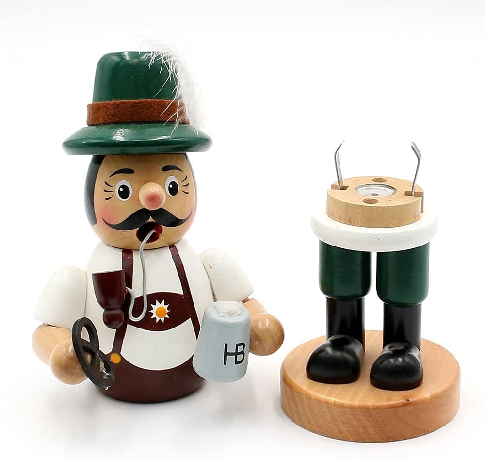 Lustiger Räuchermann "Bayer mit Brezel und Bier", 16 cm